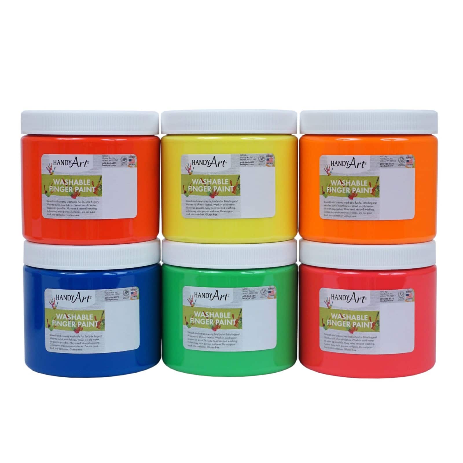 Handy Art® Washable Fluorescent Finger Paint Set