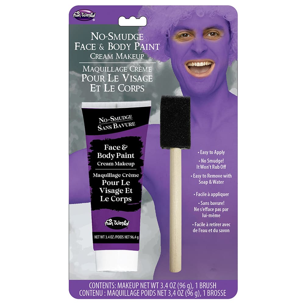 Fun World® 3.4oz. Cream No-Smudge Face & Body Paint with Brush