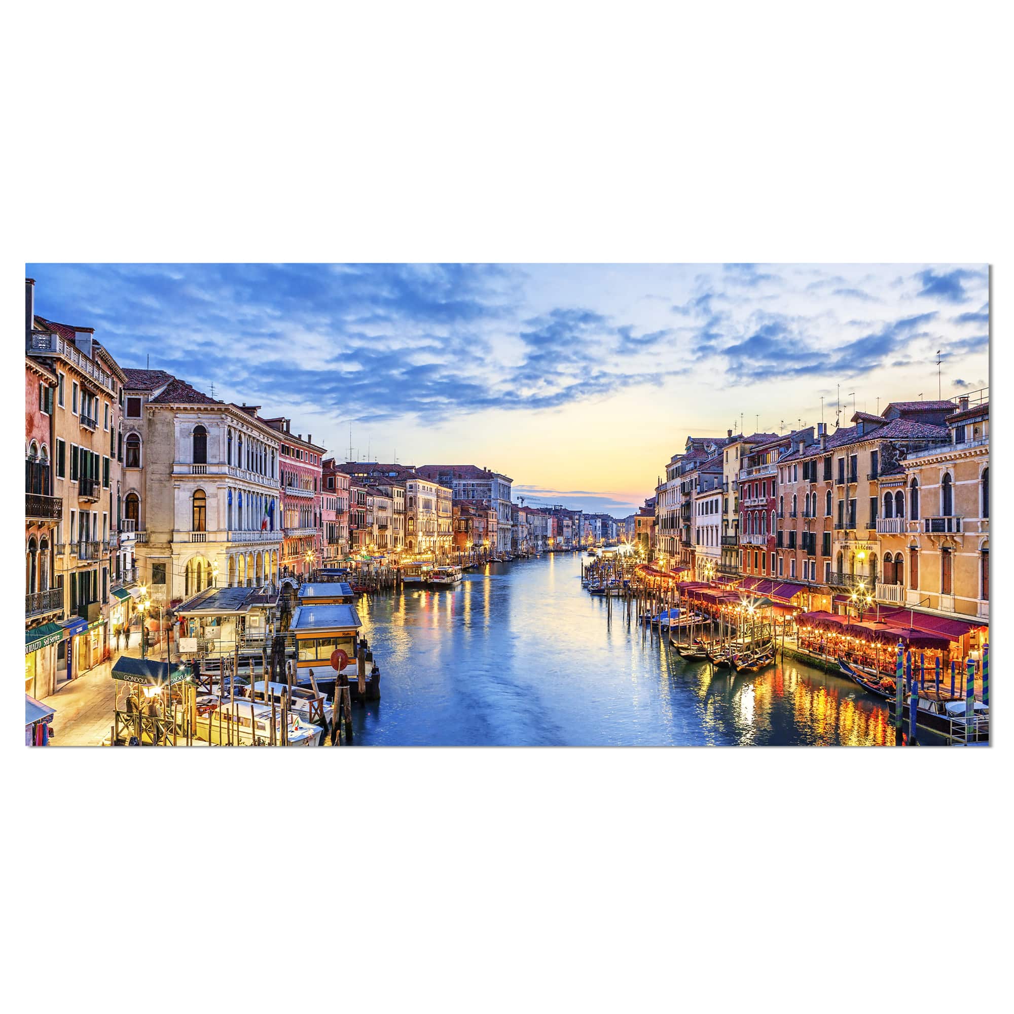 Designart - Grand Canal Panorama - Landscape Photography Canvas Print
