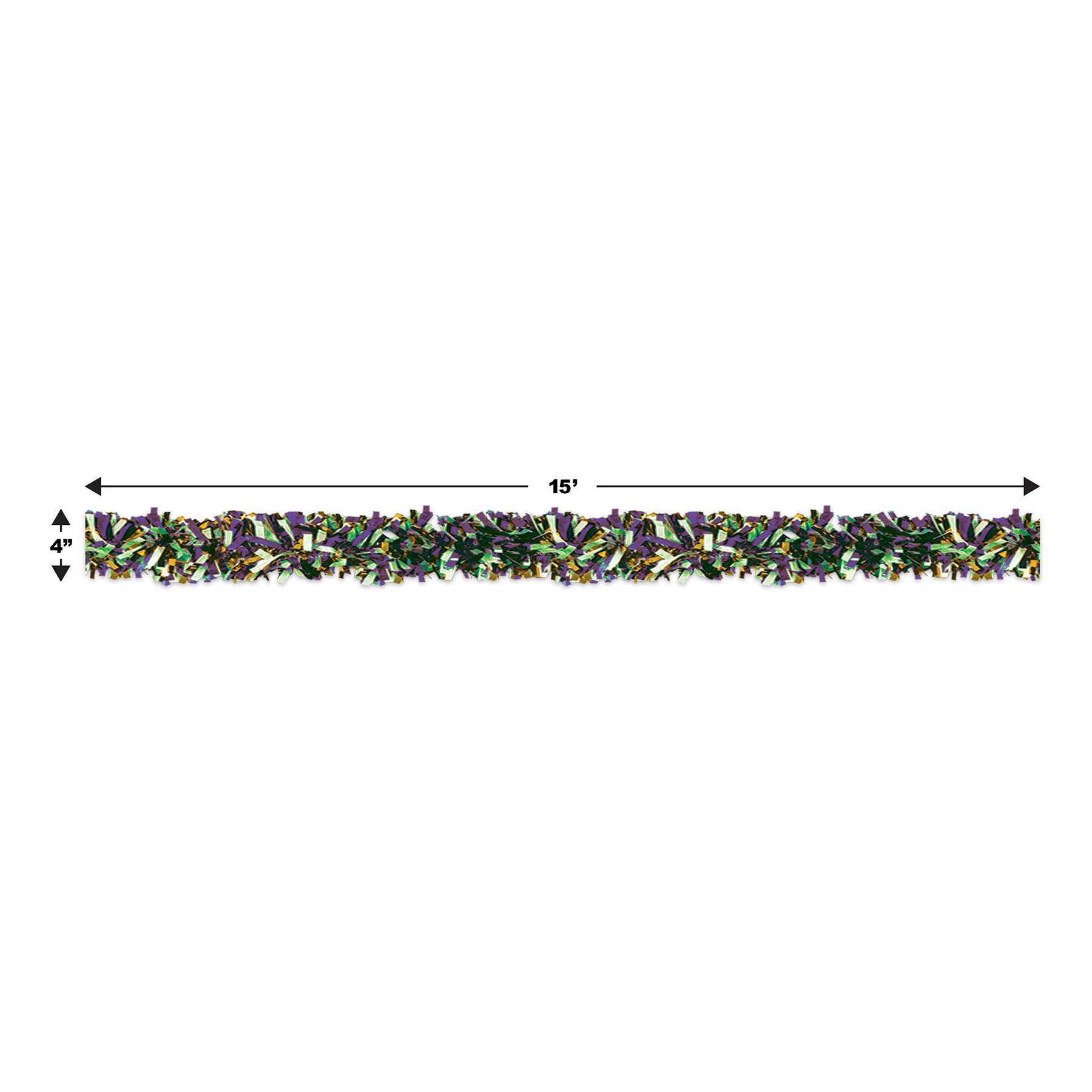 Beistle 15ft. Green, Gold & Purple 6-Ply Metallic Festooning Garland