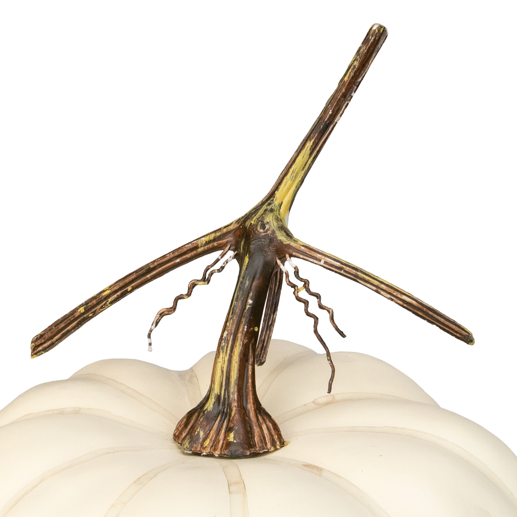 8" Cream Flat Round Pumpkin Tabletop Décor