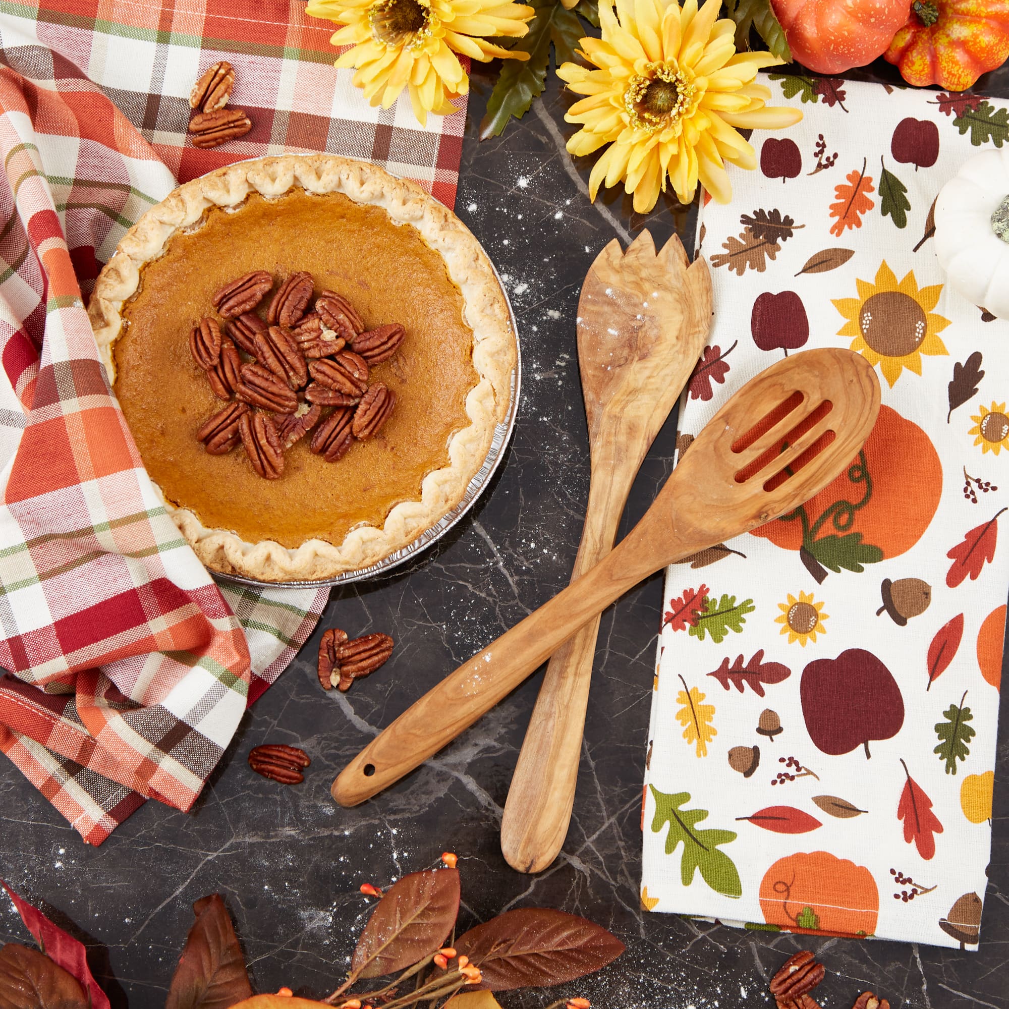 DII® Pumpkin Spice Plaid Dishtowel Set