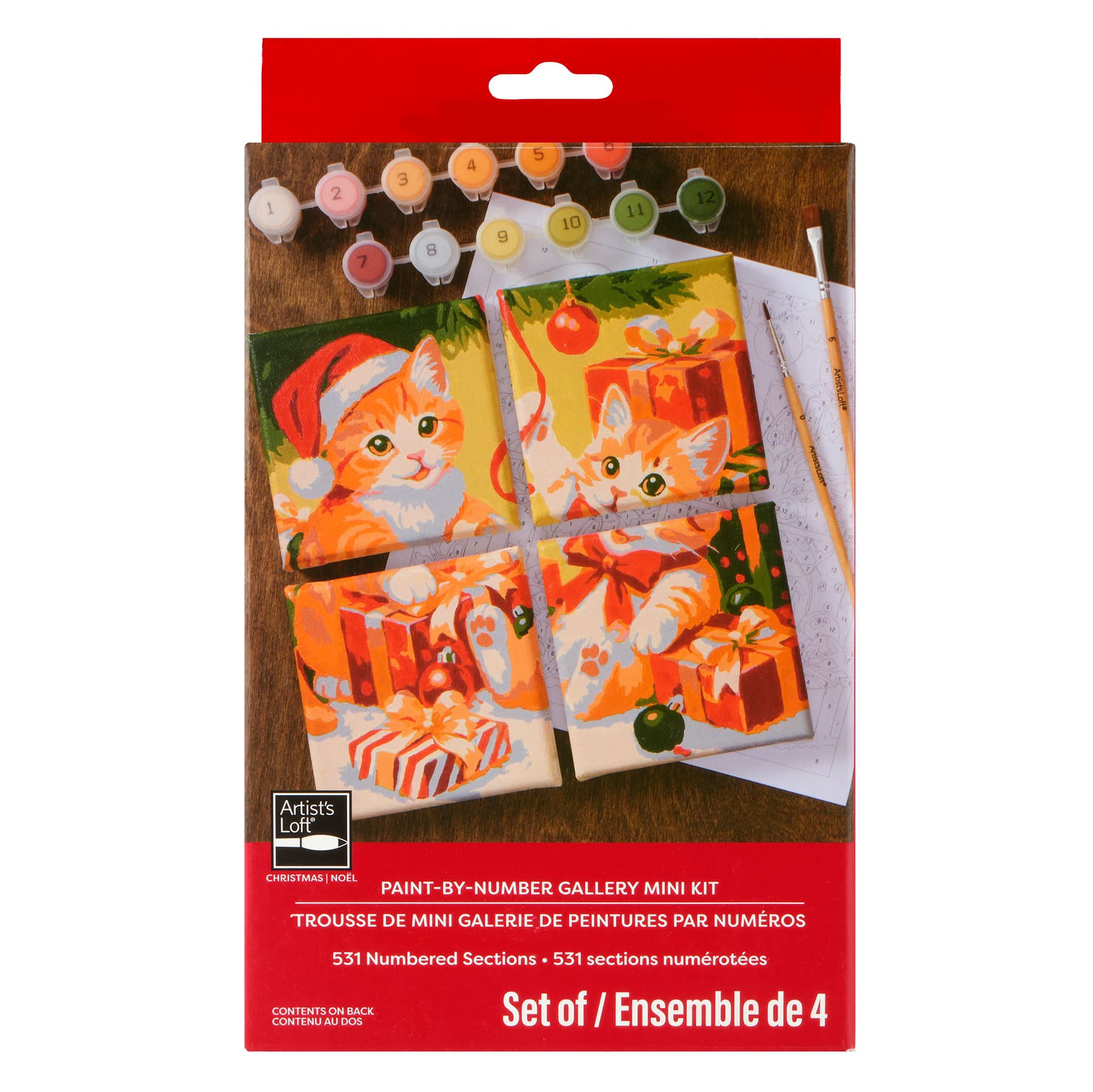 Christmas Kittens Paint-by-Number Gallery Mini Kit by Artist's Loft®