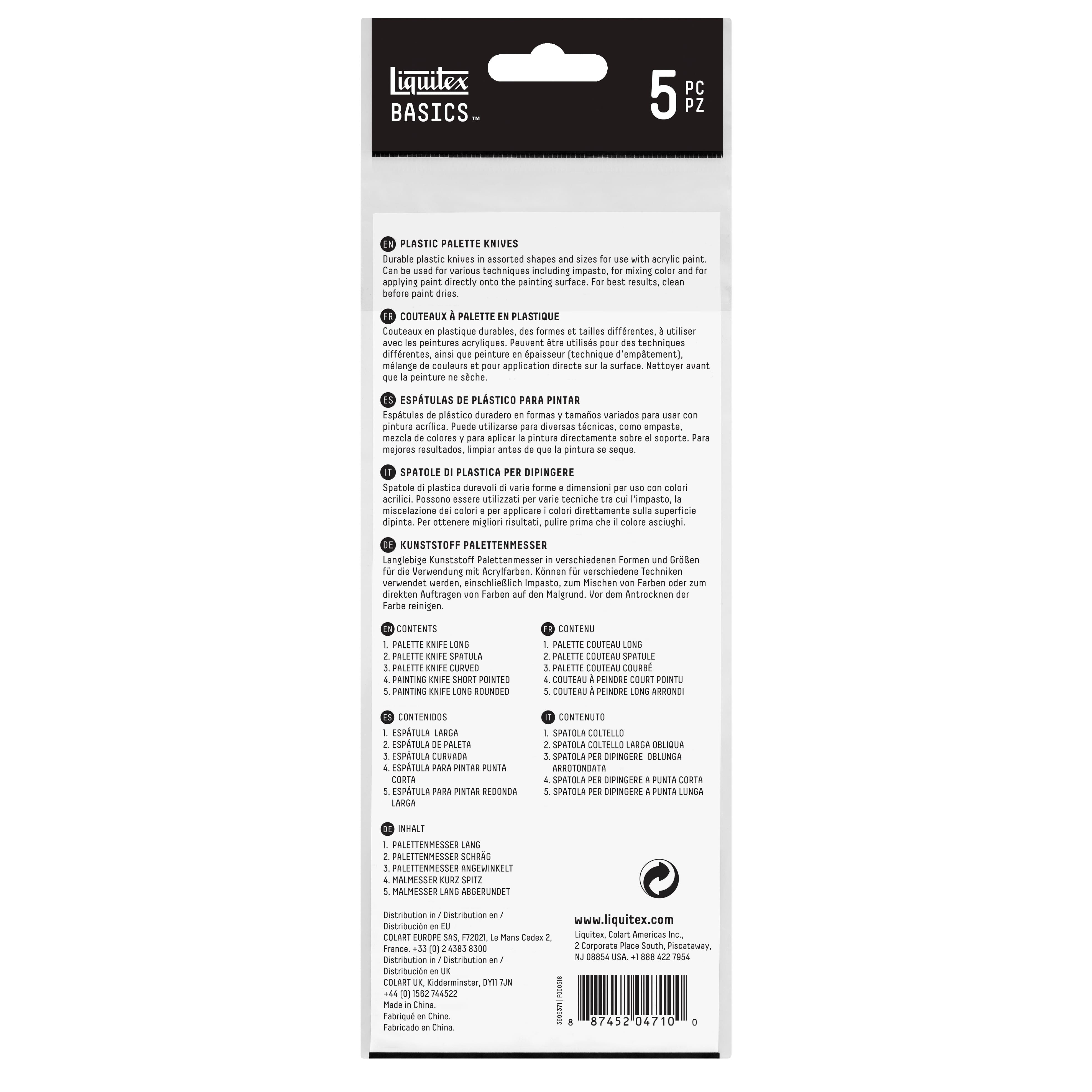 Liquitex® 5-Piece Plastic Palette & Painting Knives Set