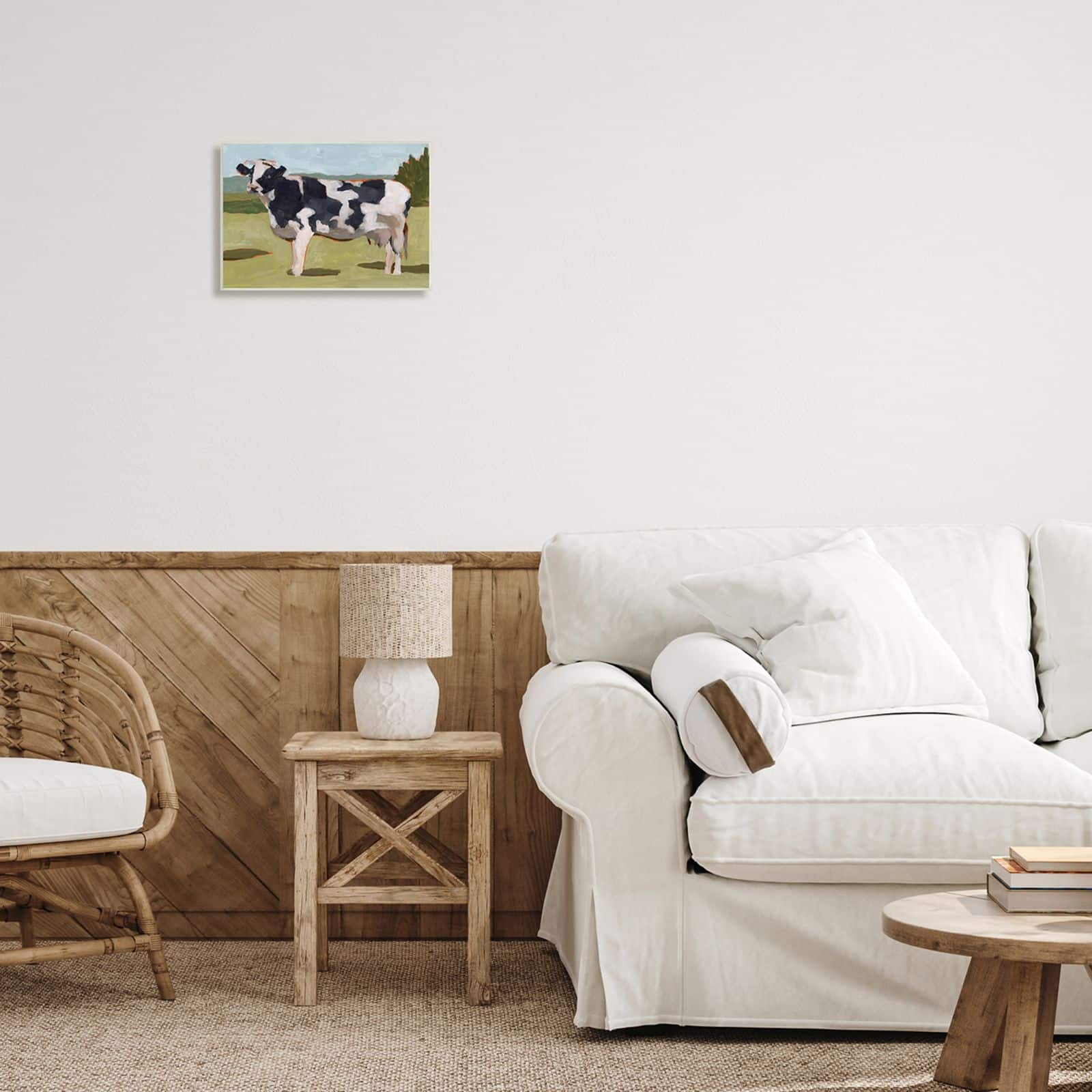 Stupell Industries Dairy Farm Cow Grazing Country Cattle Traditional Painting Wall Plaque