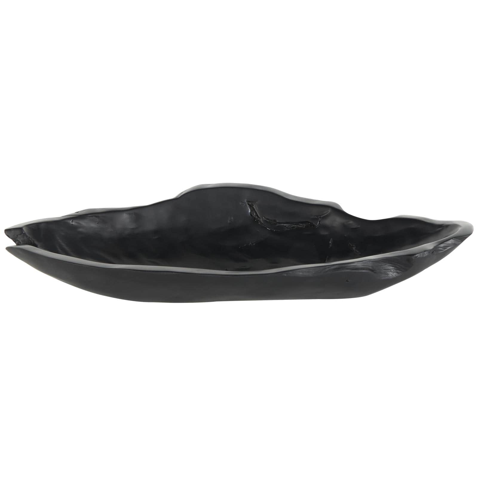 3.5" Black Teak Wood Handmade Live Edge Abstract Decorative Bowl