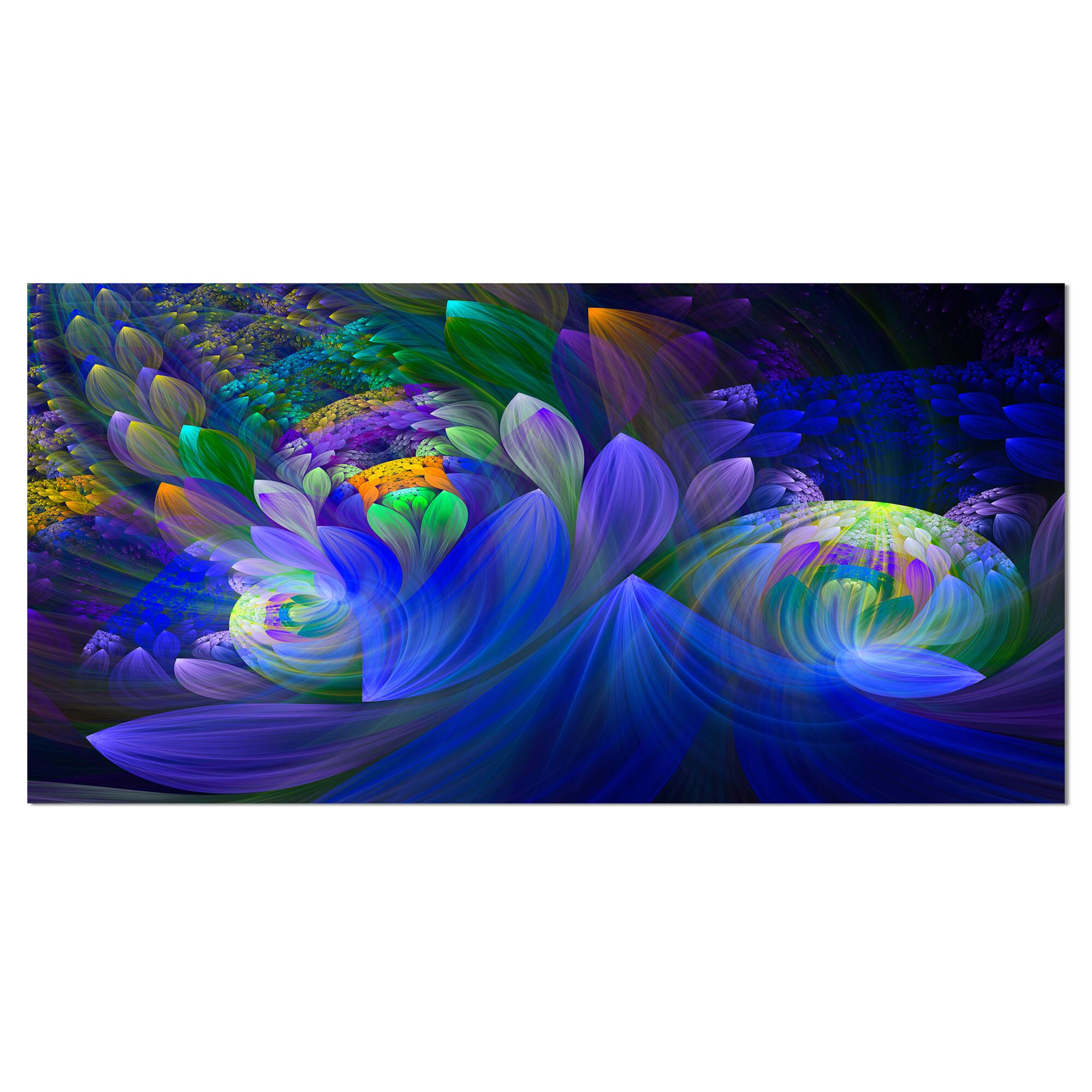 Designart - Blue Fractal Flower Bouquet