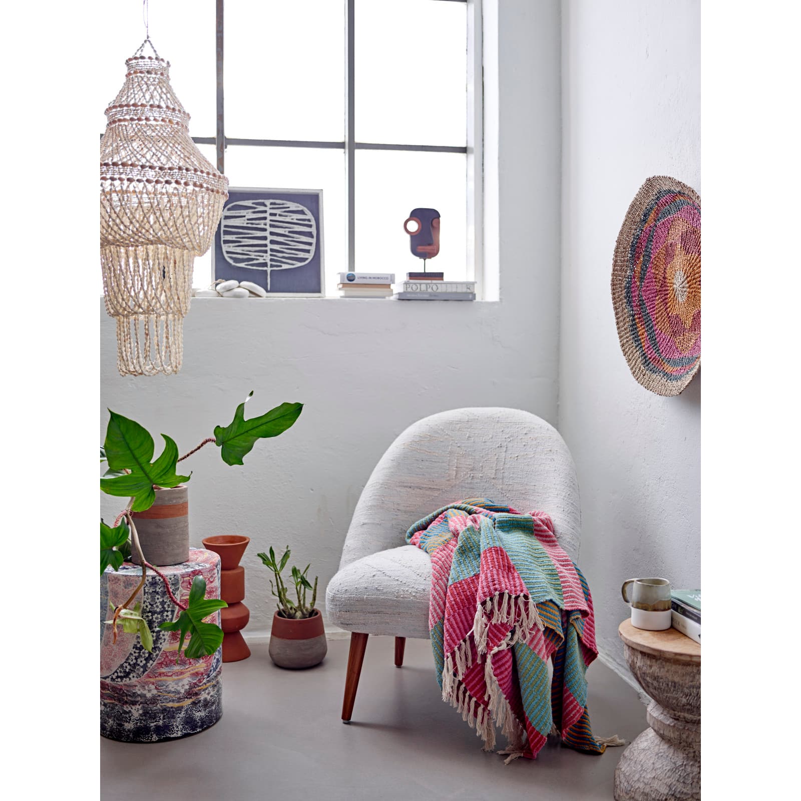 Hello Honey® Multicolor Woven Recycled Cotton Blend Striped Throw with Tassels