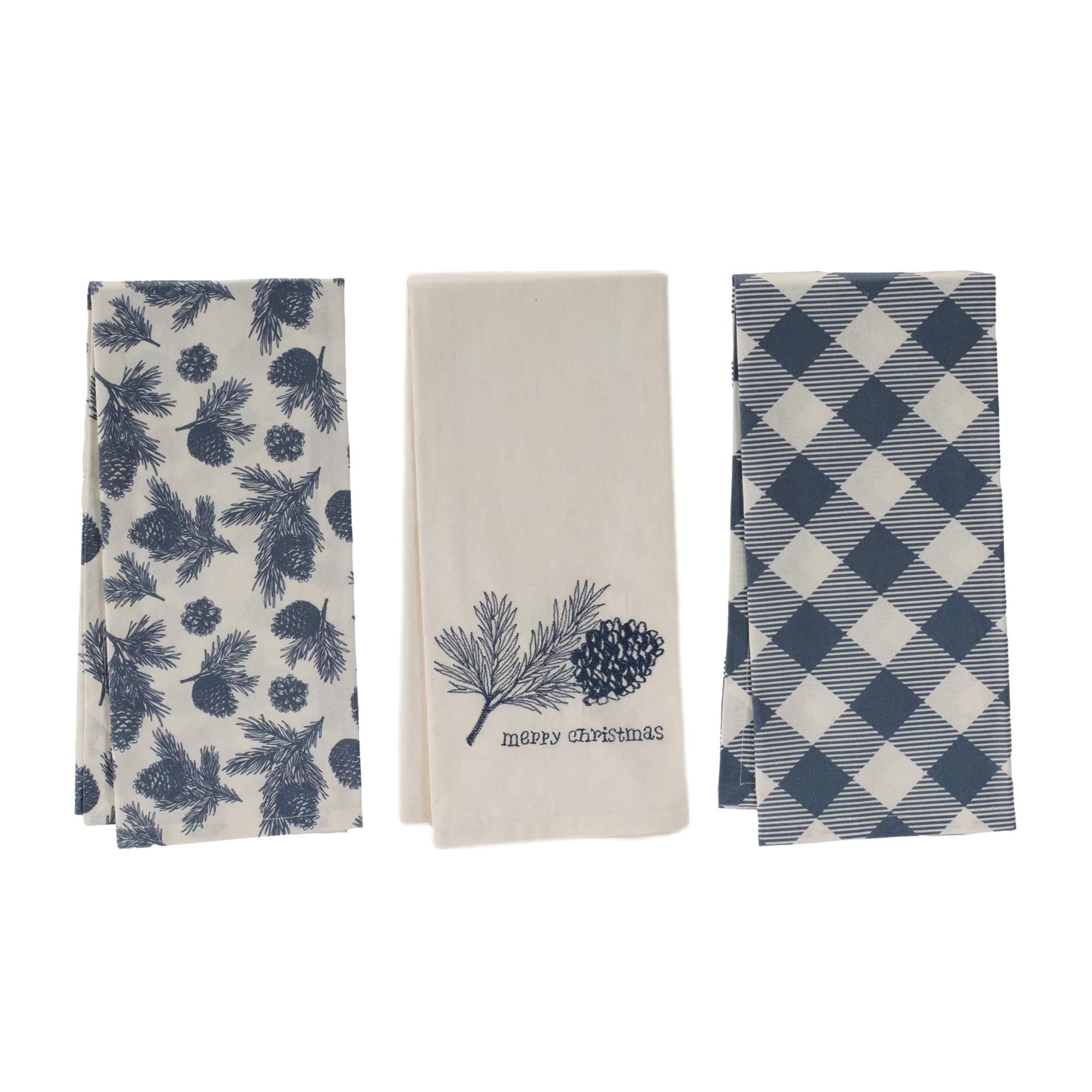 Melrose Pine & Plaid Christmas Tea Towels Set