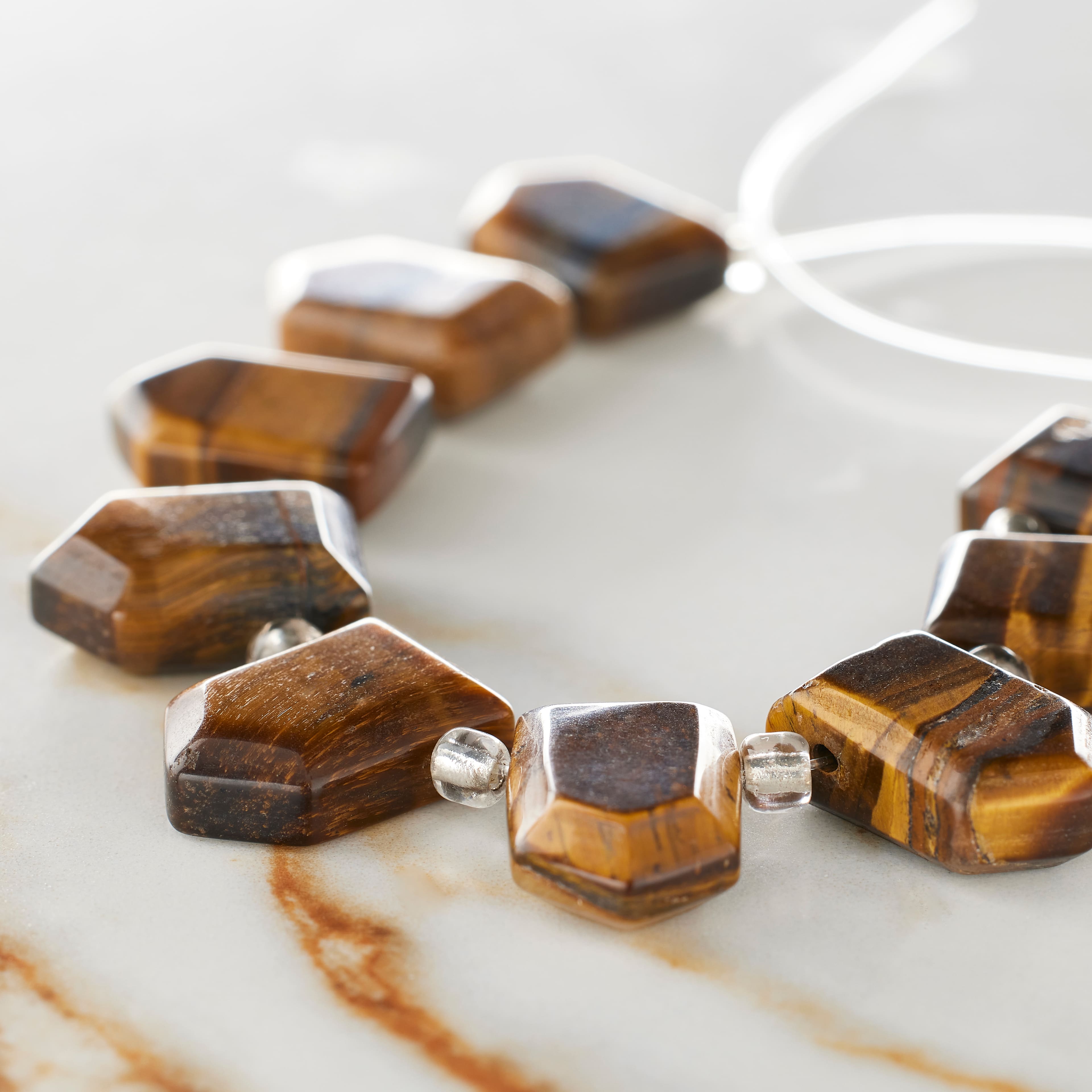 Brown Faceted Tiger's Eye Arrow Semi-Precious Beads by Bead Landing™, 18mm