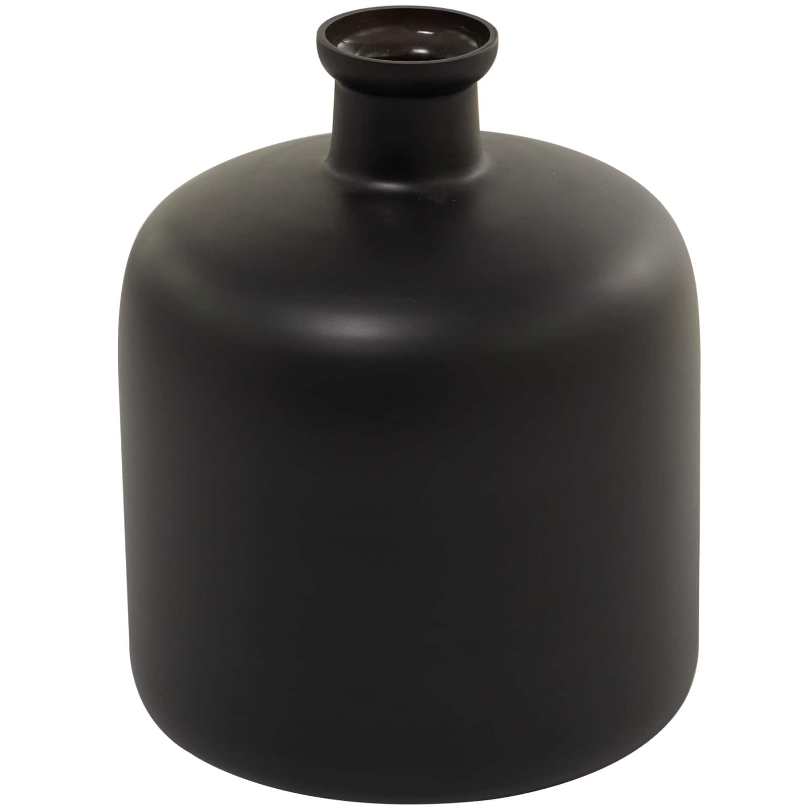 Black Glass Vase 10" x 10" x 12"