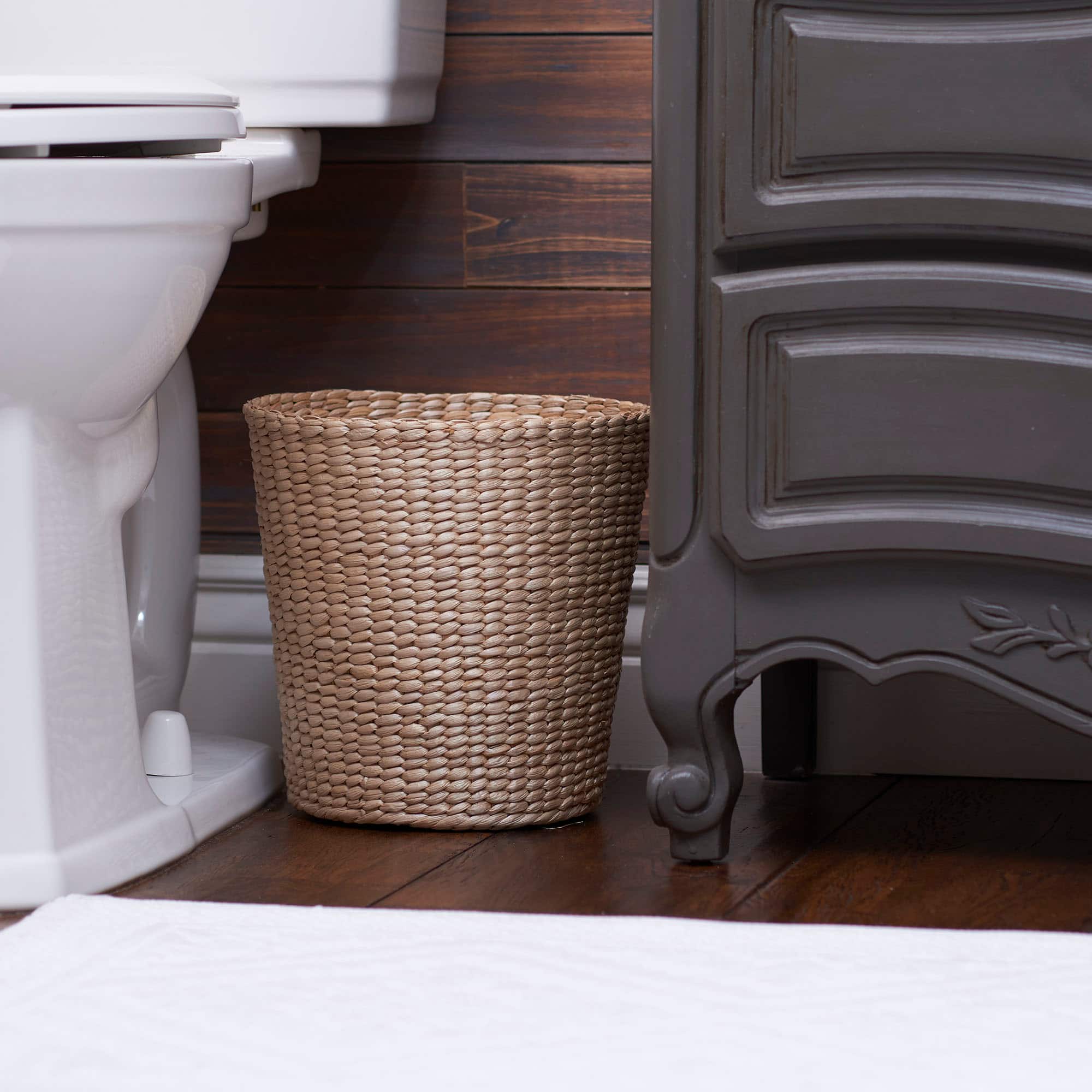 Household Essentials Woven Cattail Waste Basket