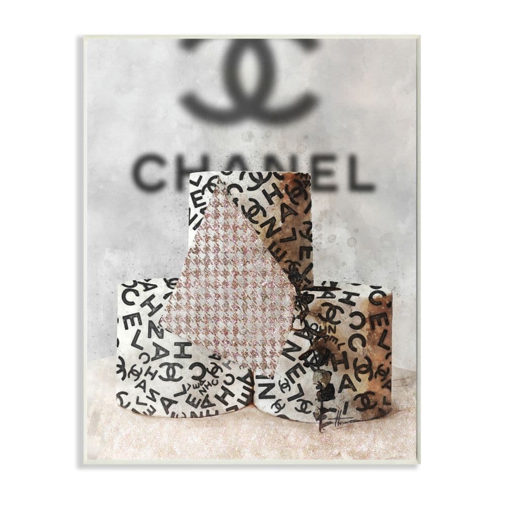 Stupell Industries Fashion Forward Toilet Paper Designer Detail Wood Wall Plaque