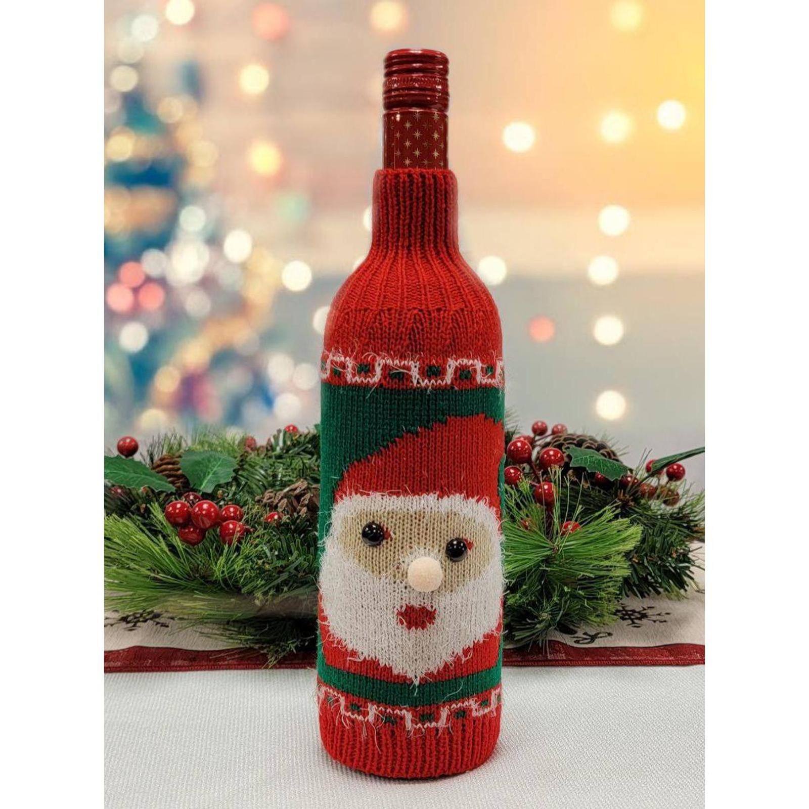 Wizardi 8" x 12" Santa Christmas Bottle Cover 