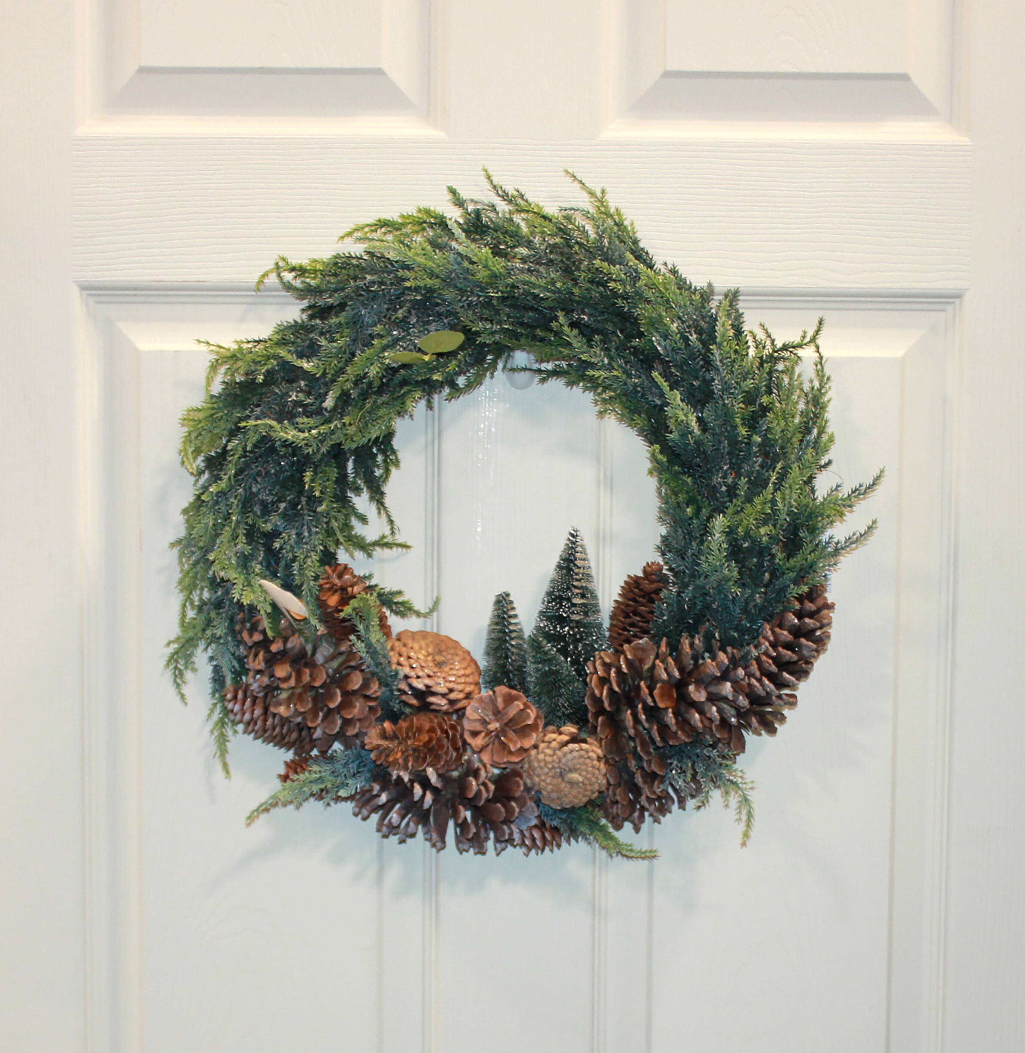 Worth Imports Artificial Christmas Pinecones & Trees Cedar Wreath