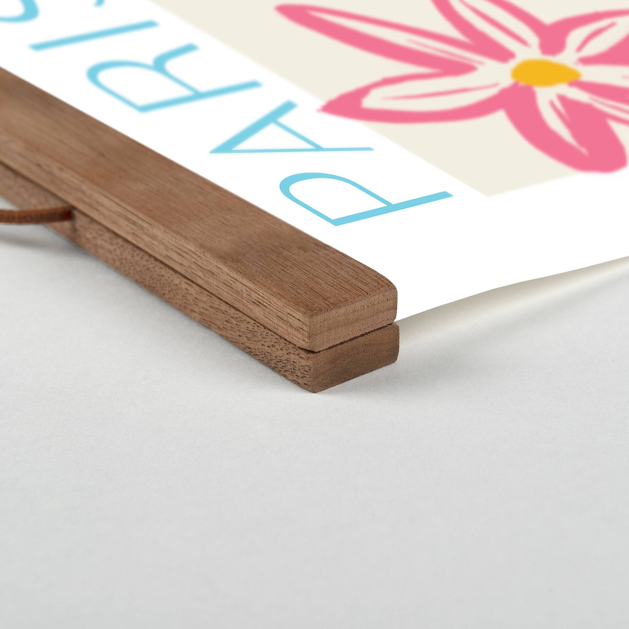 Paris Flower Market 12" x 18" Teak Hanging Canvas