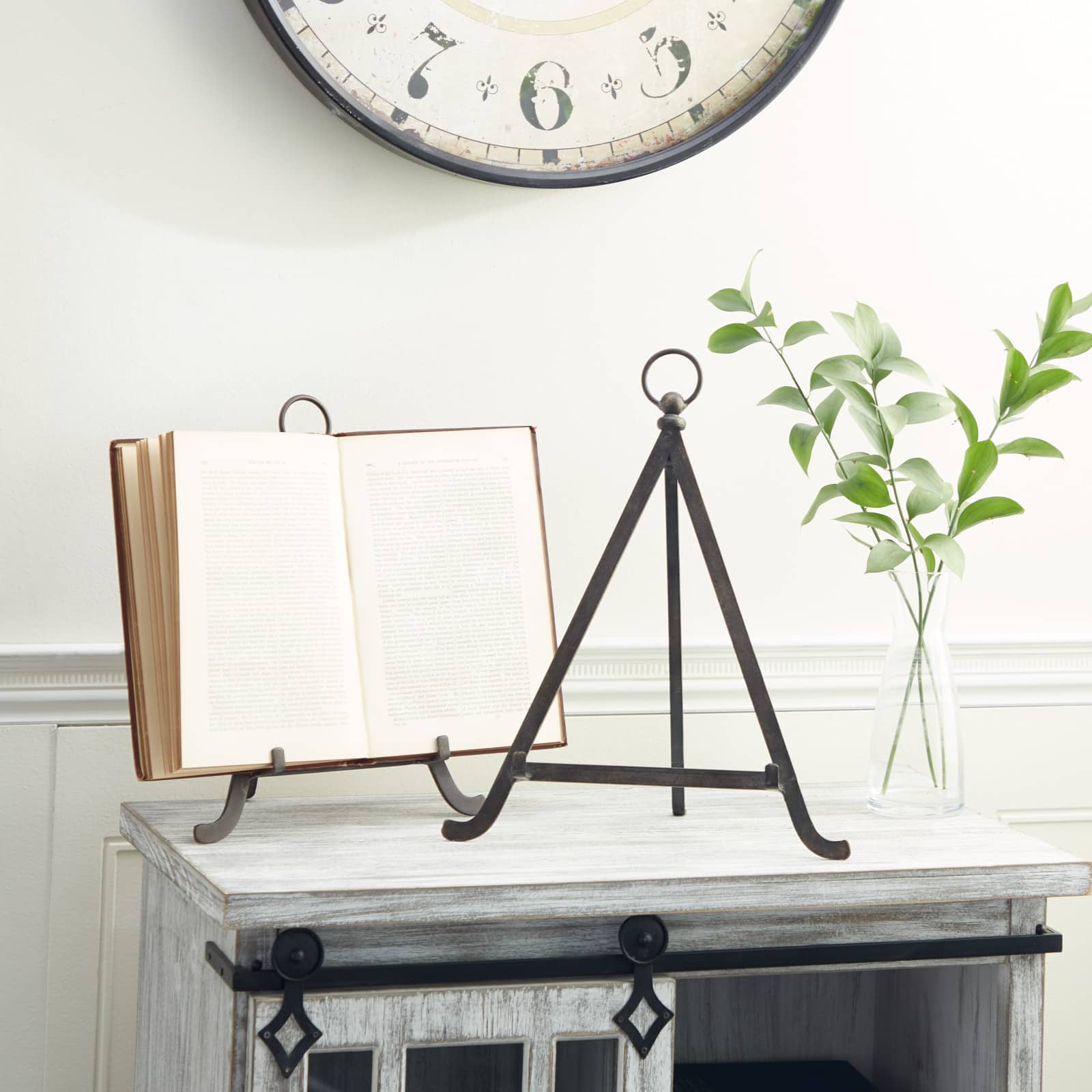 Set of 2" Bronze Metal Traditional Easels 13", 15"