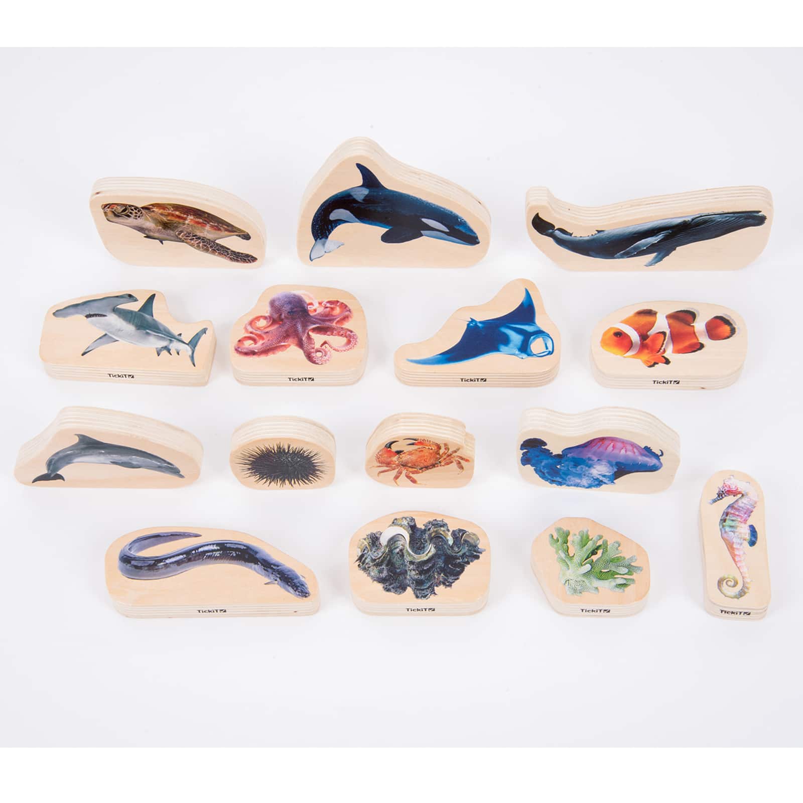 TickiT® Wooden Sea Life Blocks Set