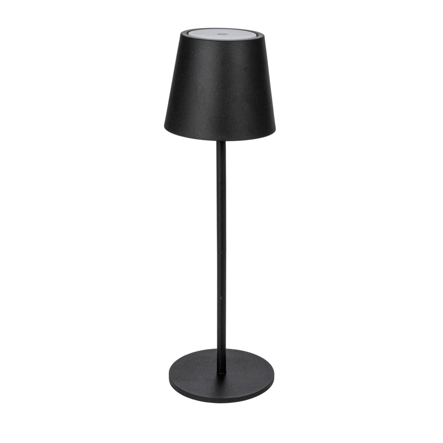 Hello Honey® 14.5" Black Round Metal LED Rechargeable Table Lamp