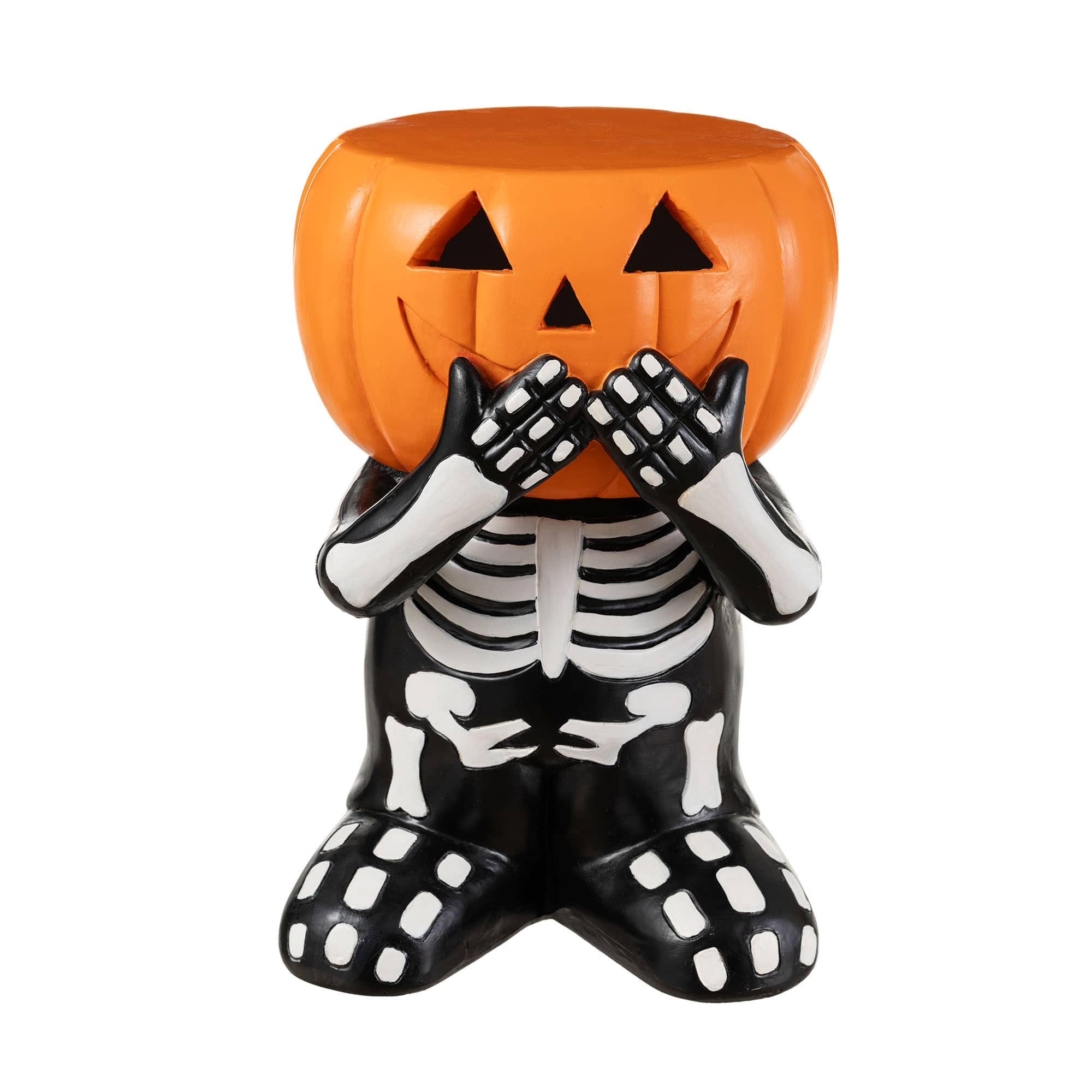 Glitzhome® 14.5" Halloween MGO Skeleton Pumpkin Stool | 10" x 10.5" x 14.5" | Michaels®