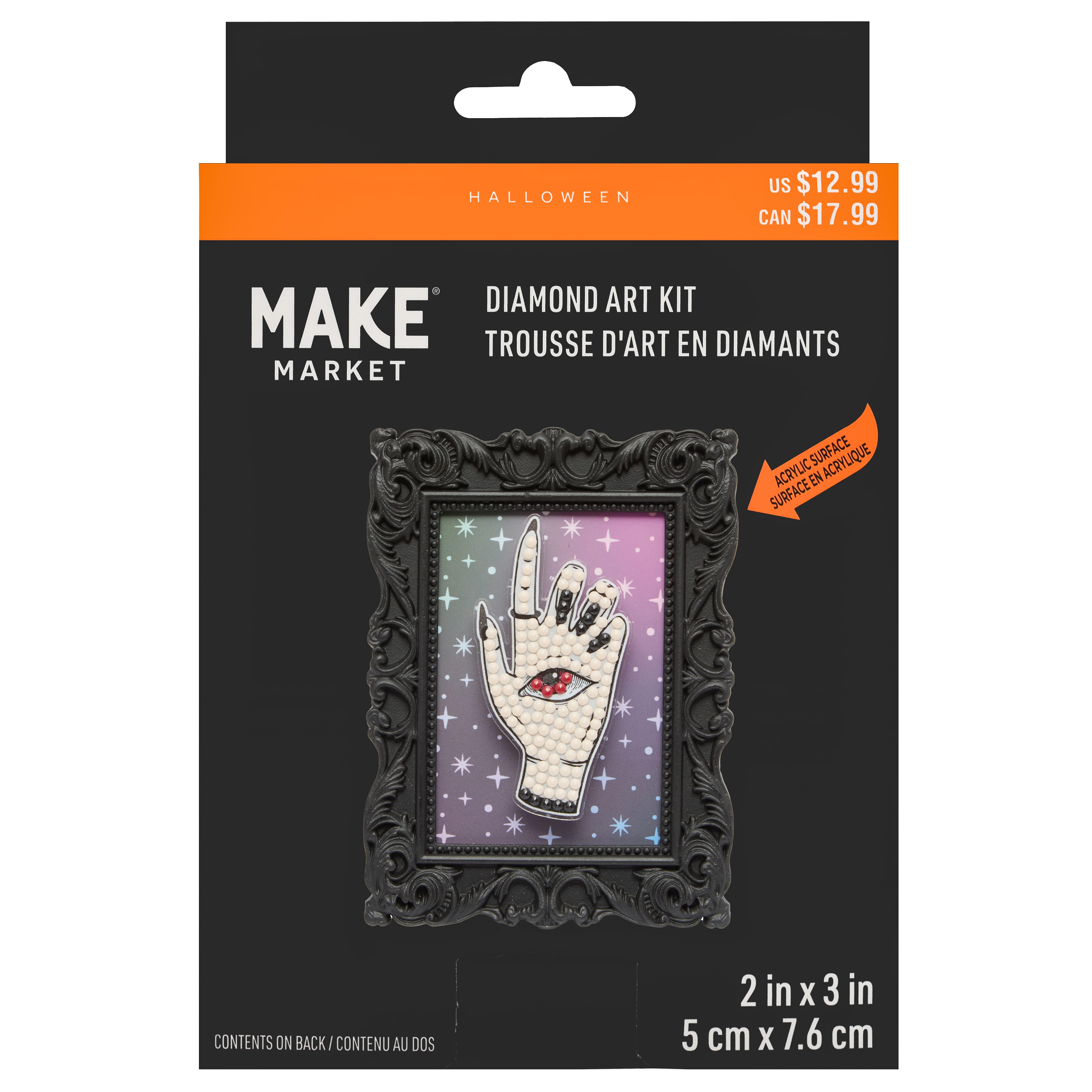 2" x 3" Witch Hand Acrylic Surface Diamond Art Kit with Frame by Make Market®