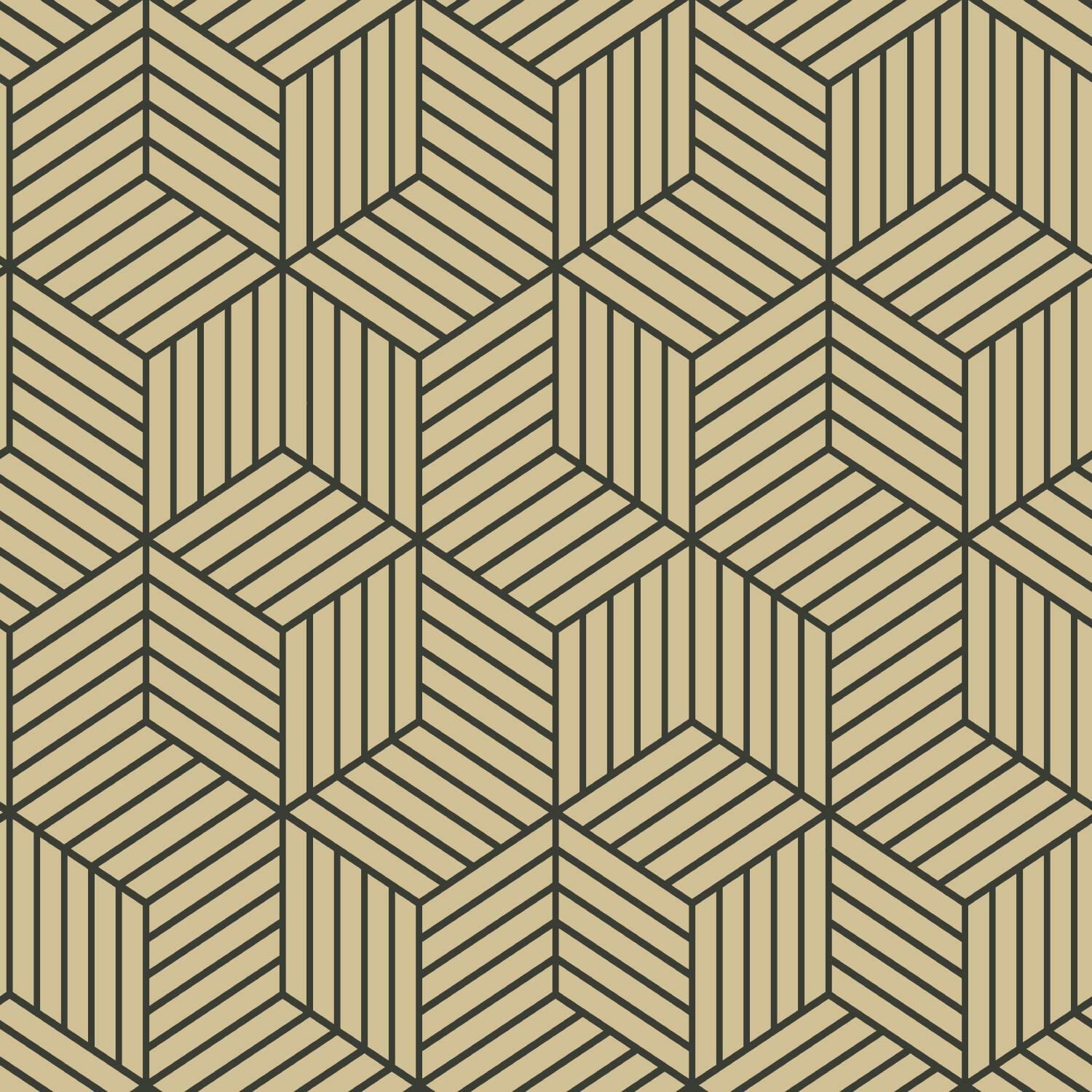 RoomMates Stripped Hexagon Peel & Stick Wallpaper