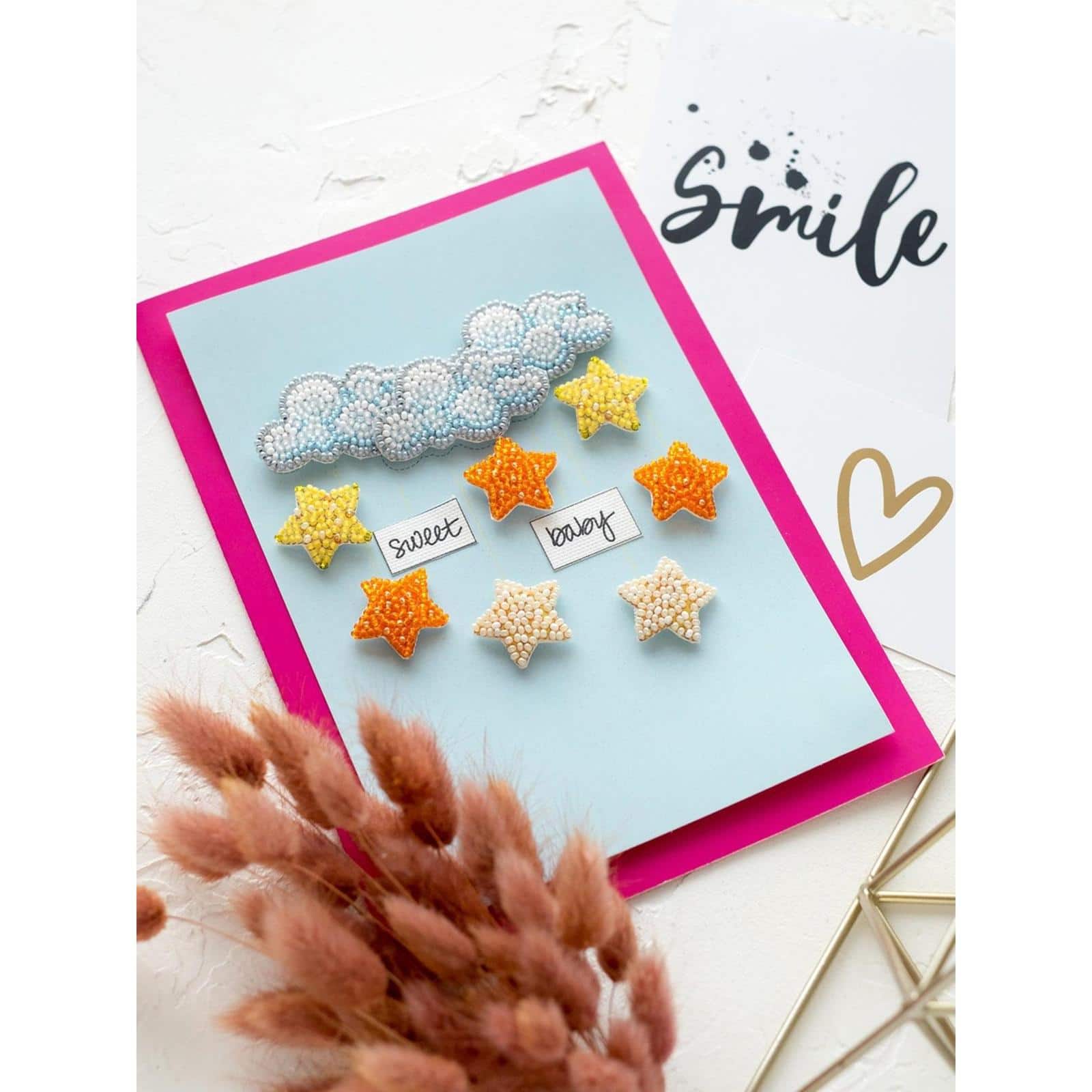 Abris Art Among Stars and Clouds Postcard Cross Stitch Kit