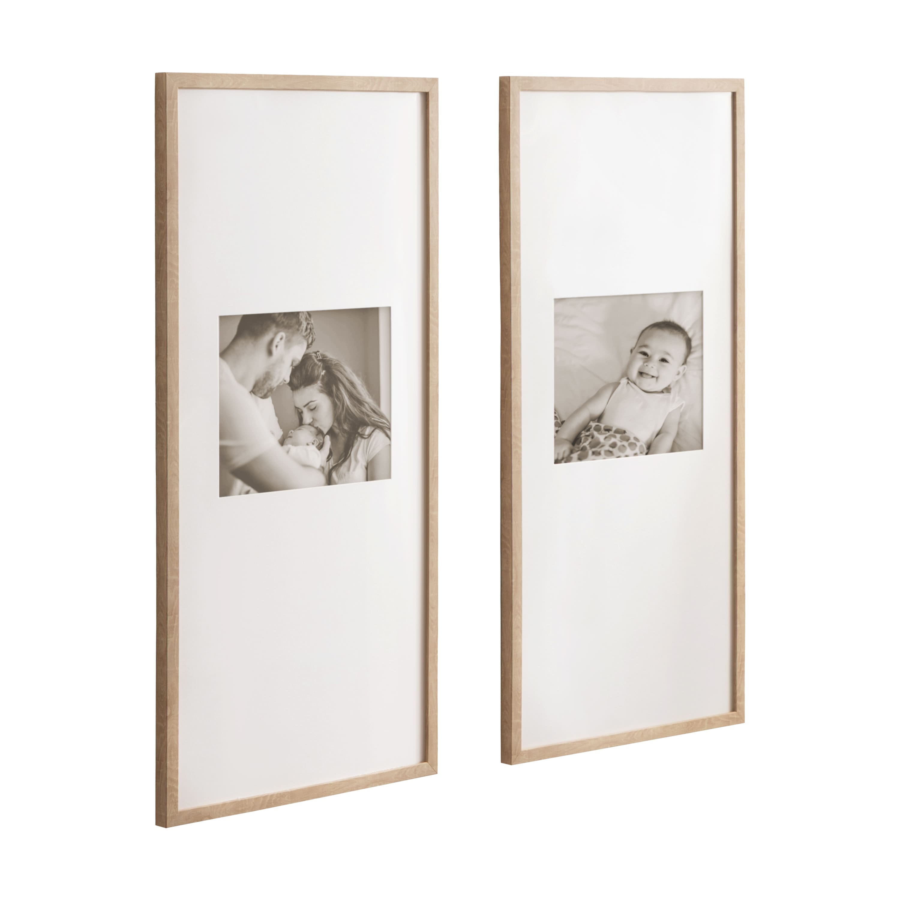 Kate and Laurel Gallery 14" x 30" Photo Frames 8" x 10" with Mat