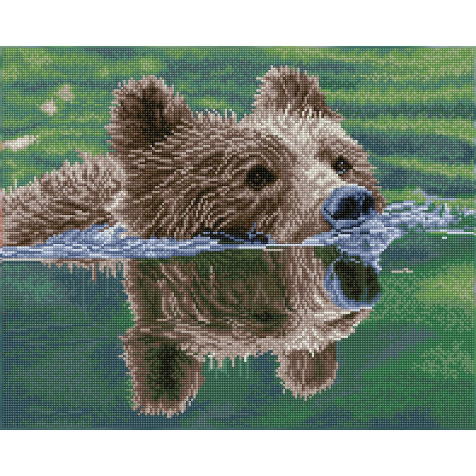 Diamond Dotz® Intermediate Grizzly Swim Diamond Art Painting Kit