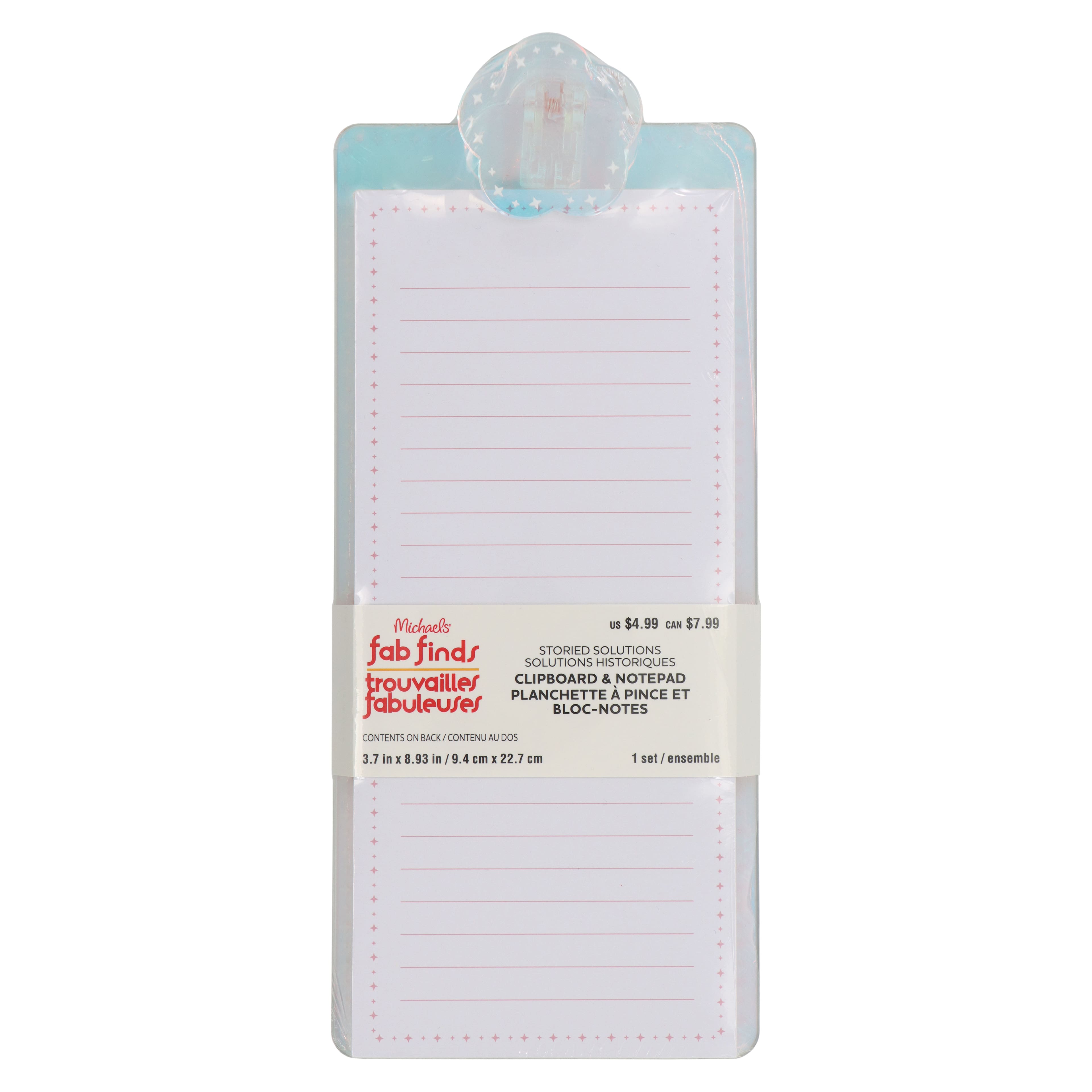 Assorted Acrylic Clipboard & Notepad Set by Fab Finds, 1pc.