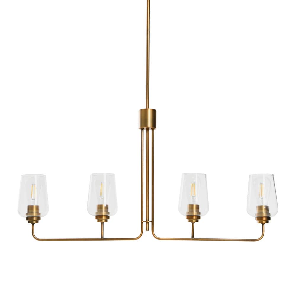 Hello Honey® Robert Stevenson Lighting Holden Metal & Glass 4-Light Linear Chandelier