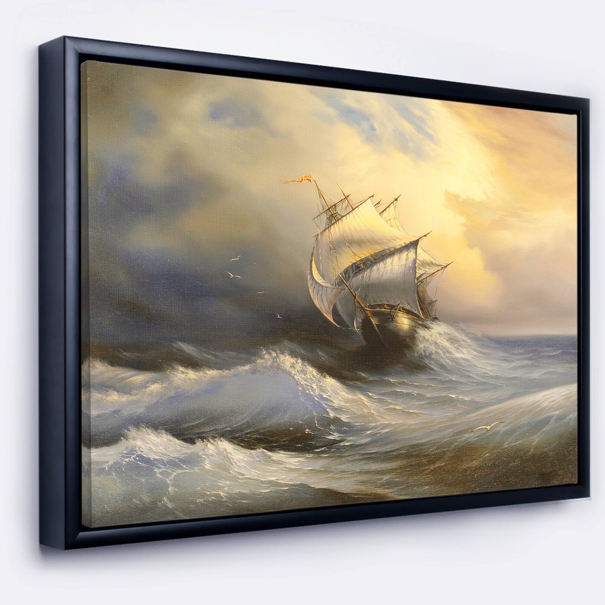 Designart - Vessel in Stormy Sea