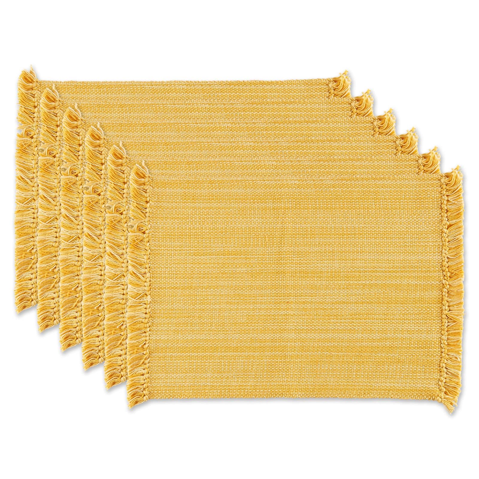 DII® Variegated Apricot Fringe Placemats, 6ct.