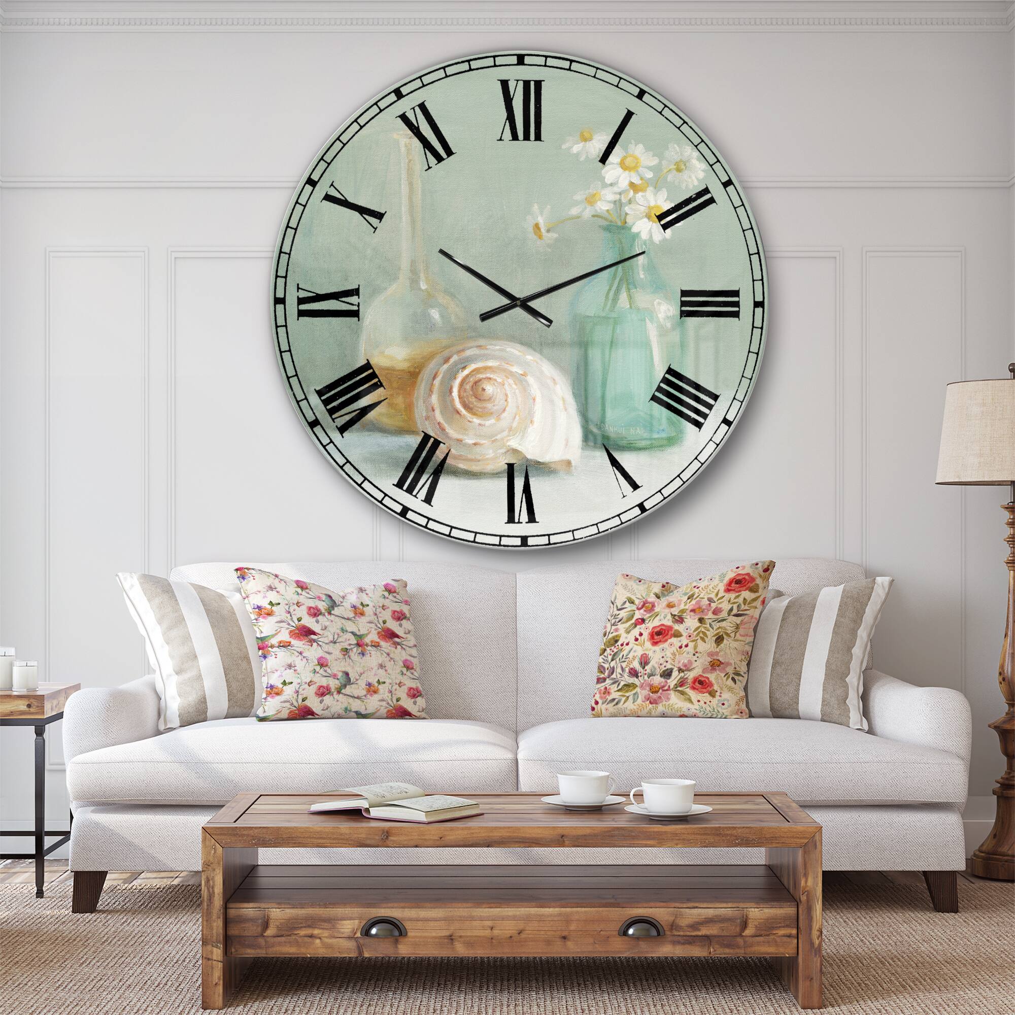Designart 'Pastel Bath Iii Farmhouse Wall Clock