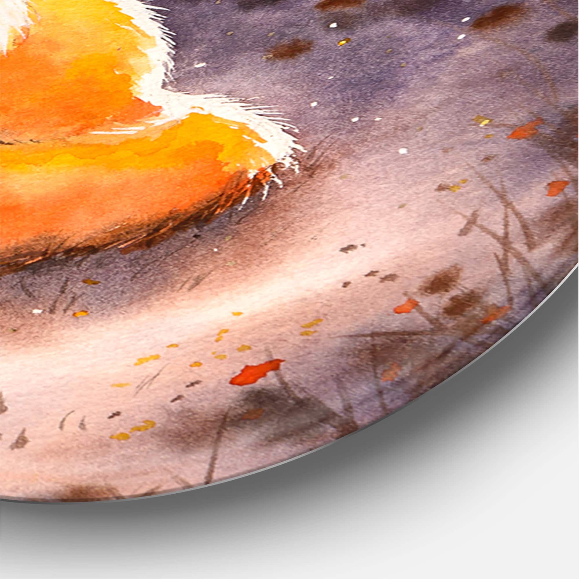 Designart - Hugging Foxes Over A Night Sky - Children's Art Metal Circle Wall Art
