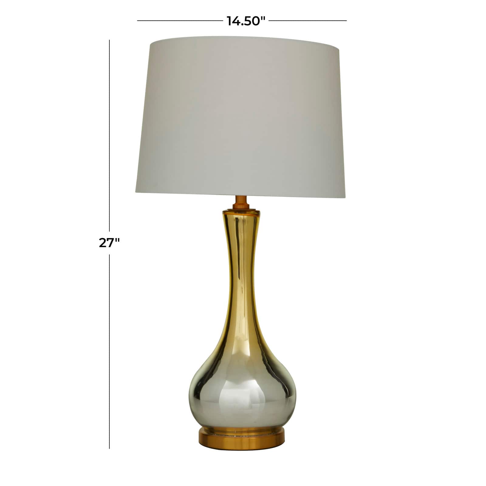 Gold Glass Glam Accent Lamp, 15" x 15" x 27"