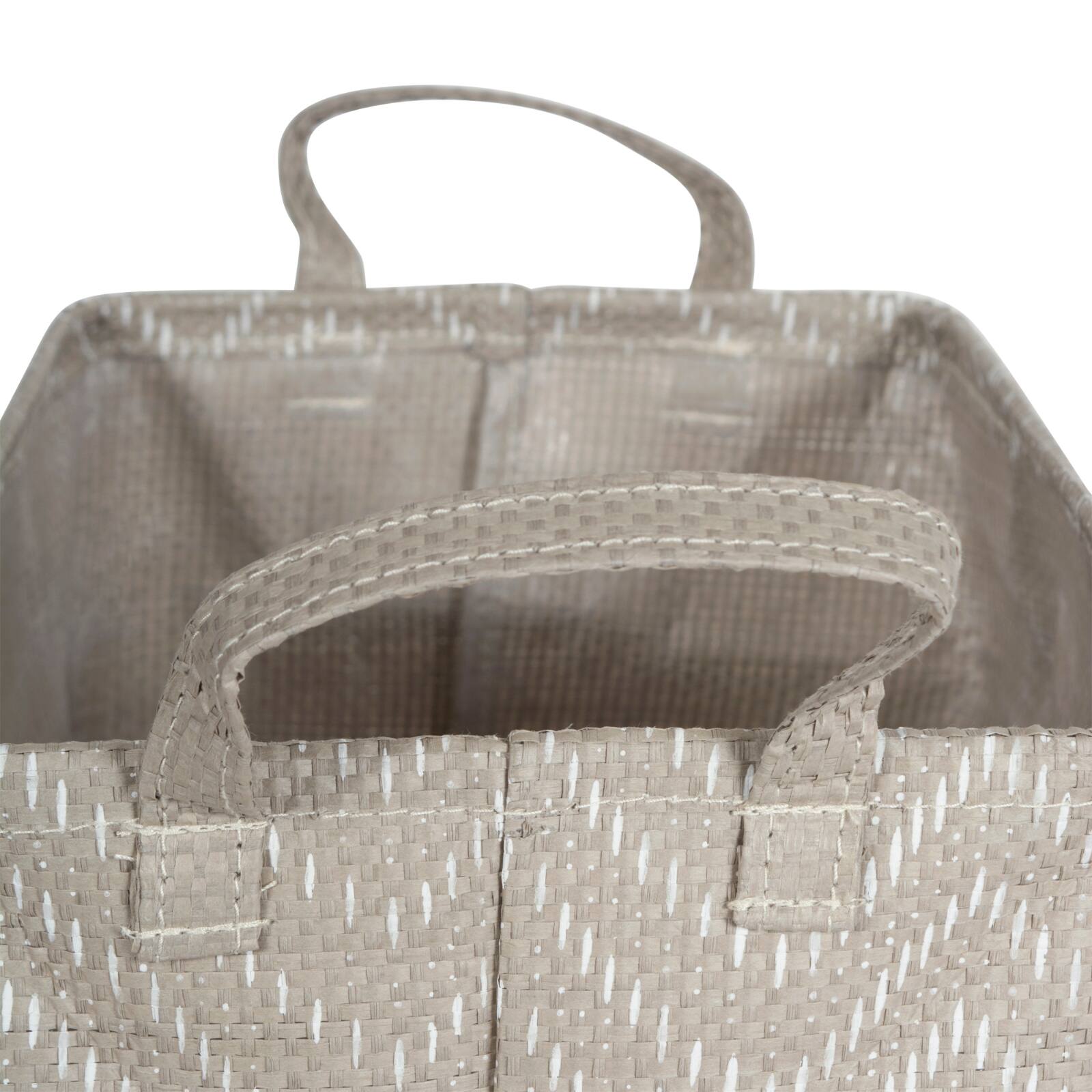 DII® Stone & Cream Tribal Chevron PE-Coated Woven Paper Laundry Bin
