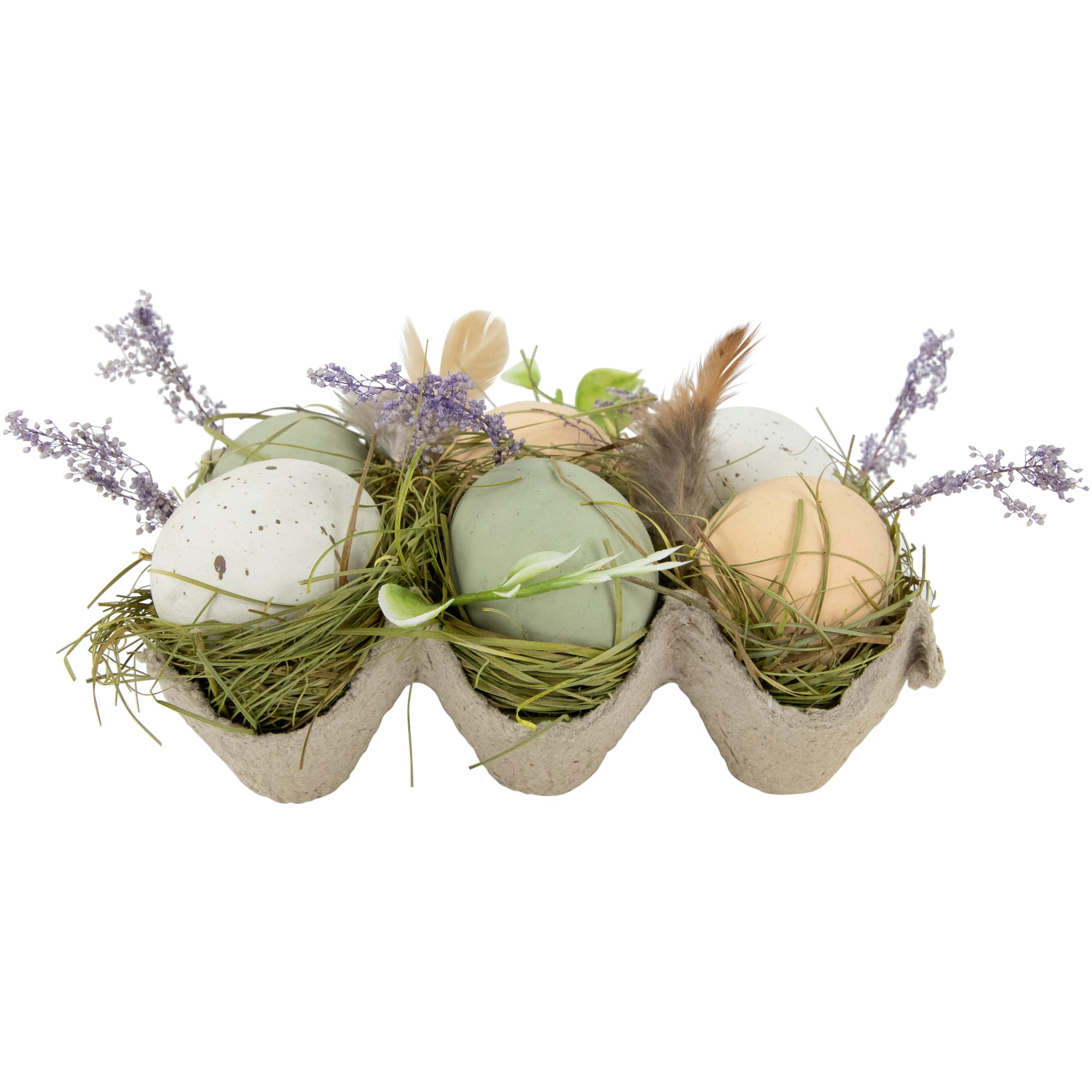 6" Mixed Easter Eggs with Carton Tabletop Decoration