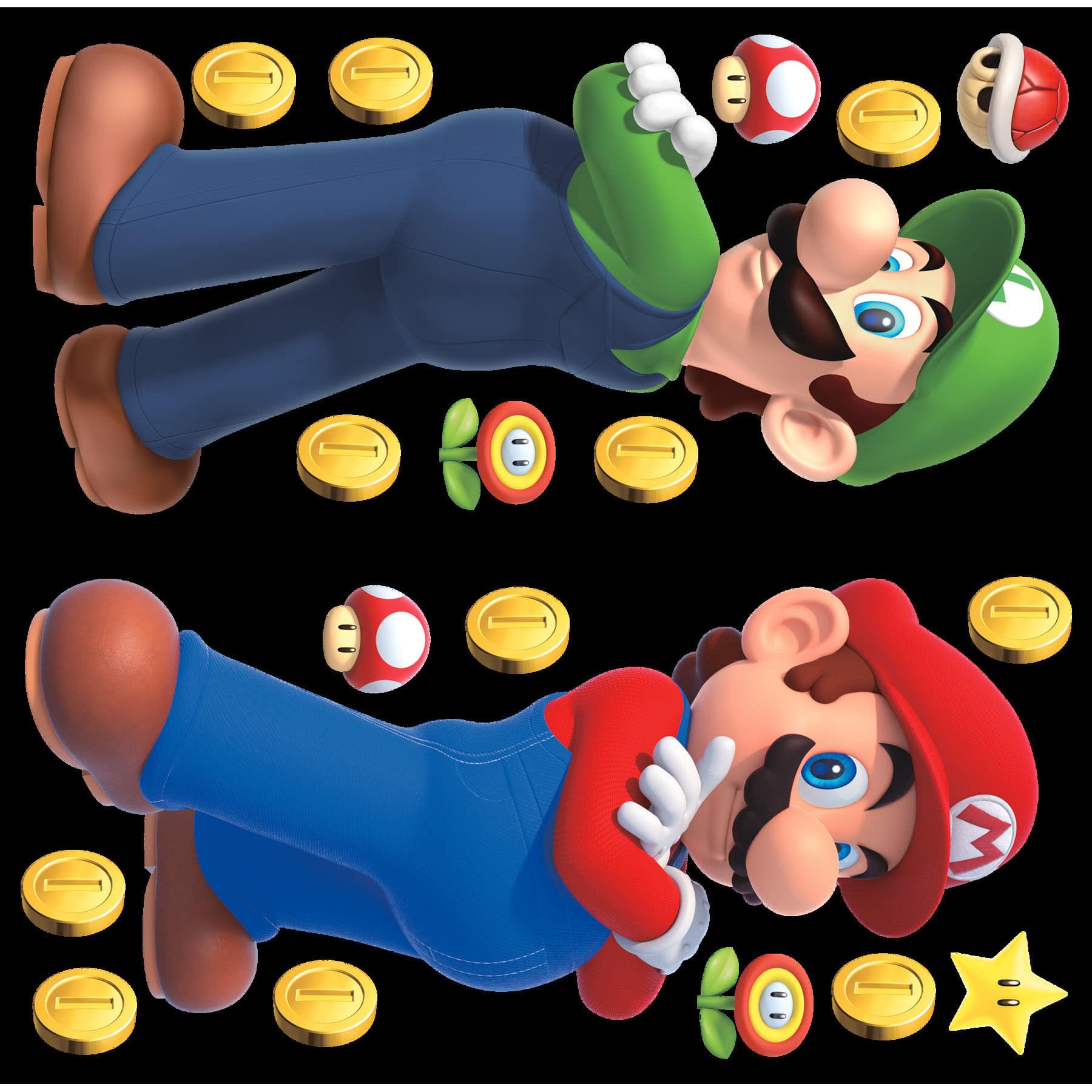 RoomMates Super Mario Luigi & Mario Giant Peel & Stick Wall Decals