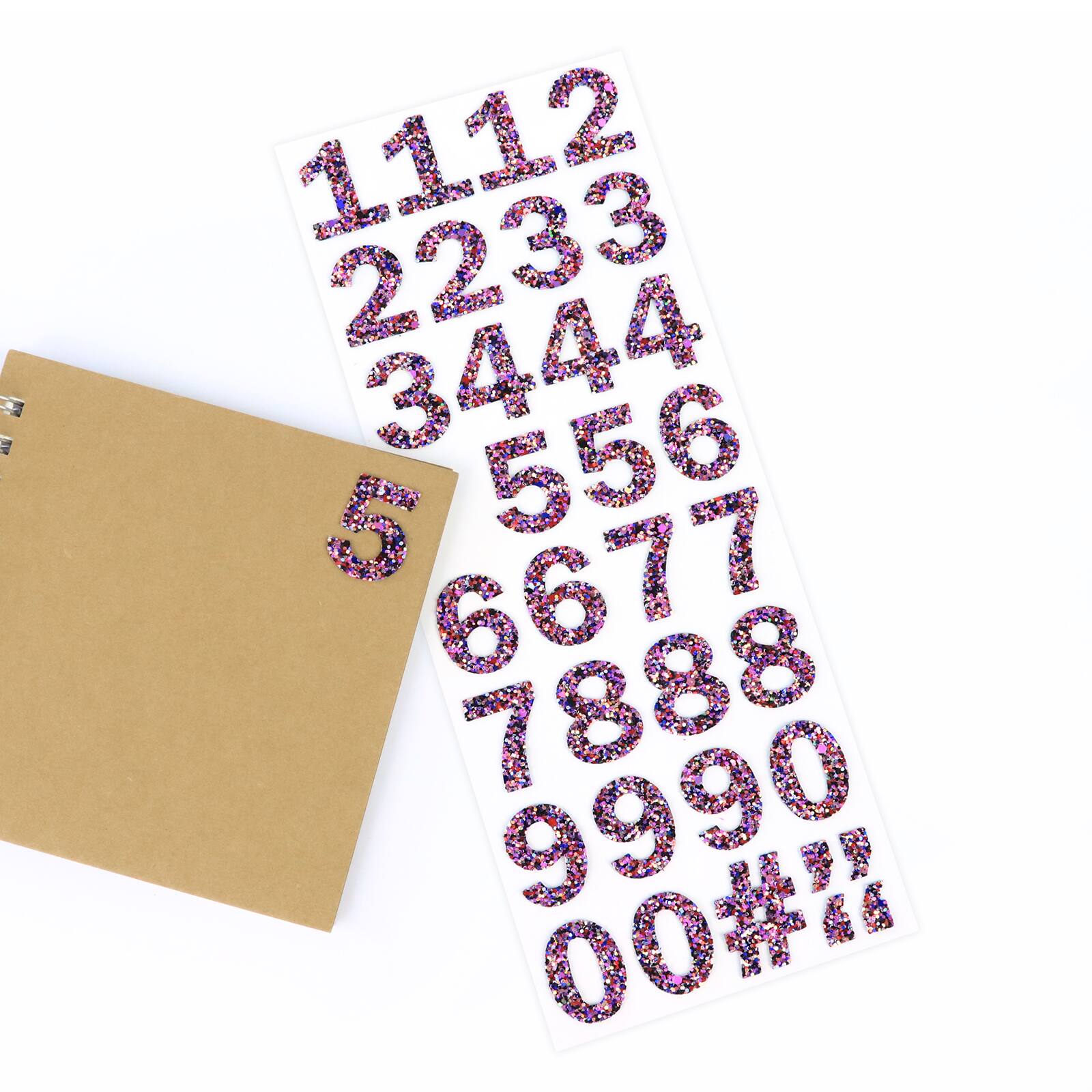 12 Pack: Red & Blue Glitter Number Stickers by Recollections™