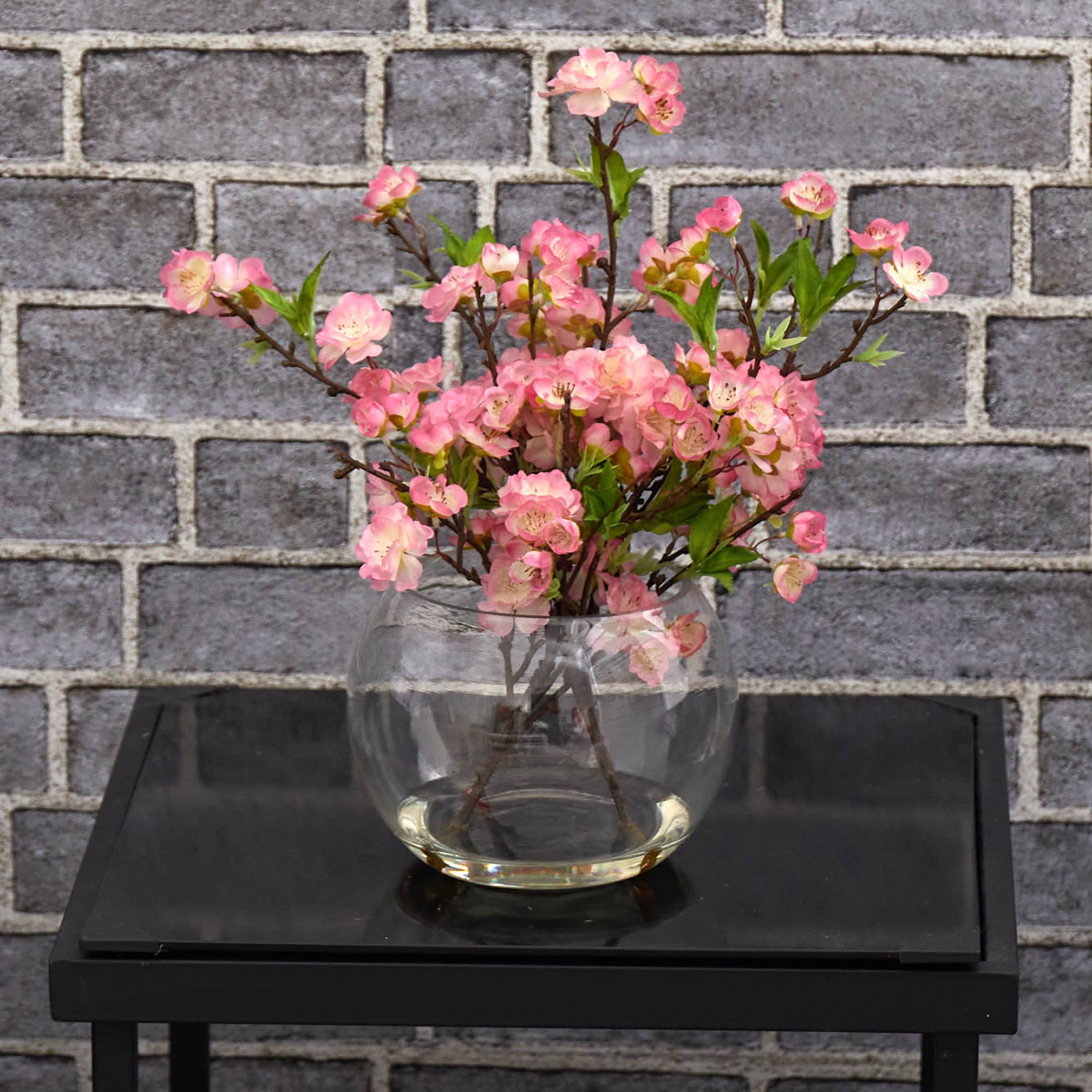 14" Cherry Blossom Arrangement in Glass Vase