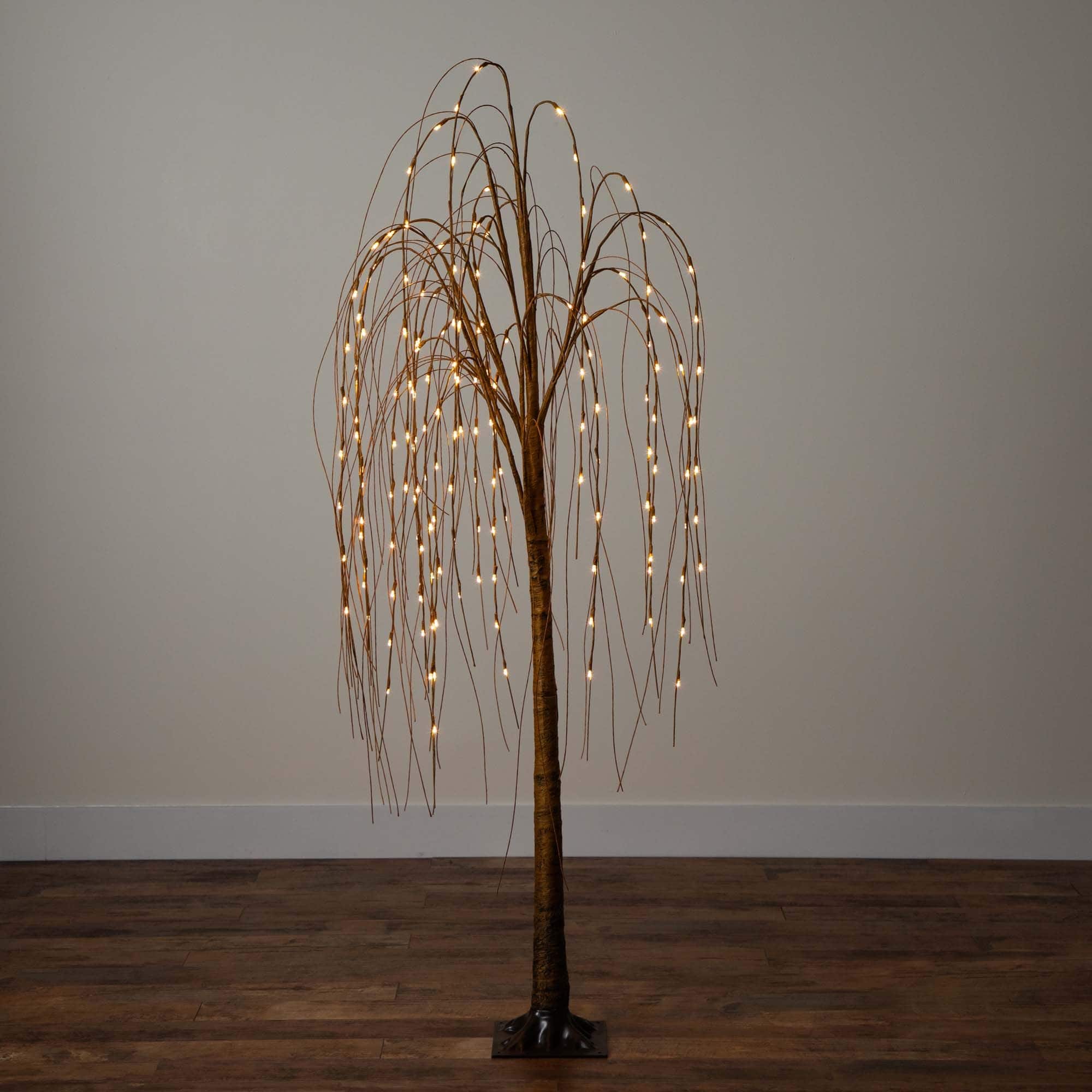 6ft. Pre-Lit Willow Artificial Christmas Tree, Warm White LED Lights