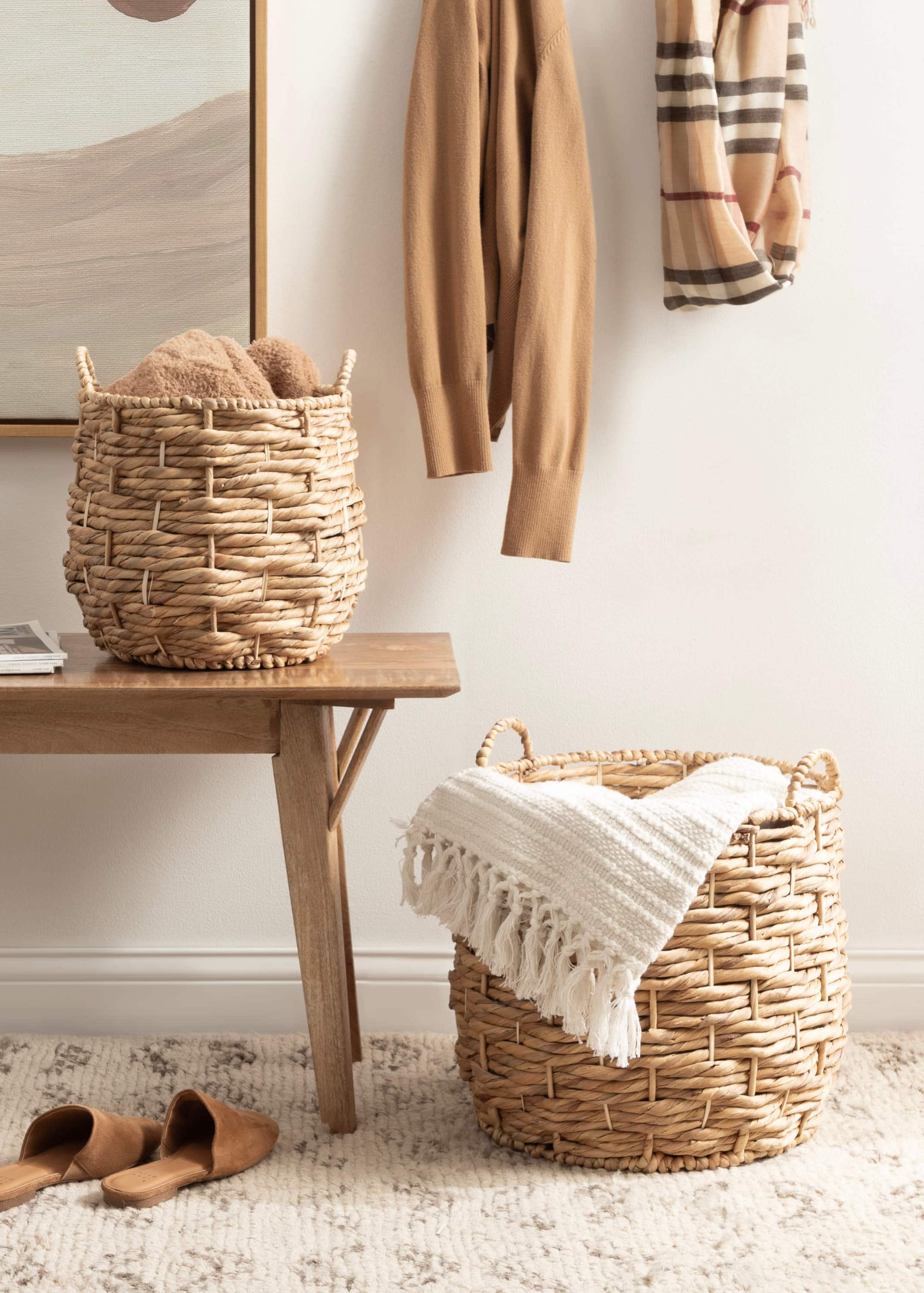 Kate and Laurel Livia Round Woven Basket Set
