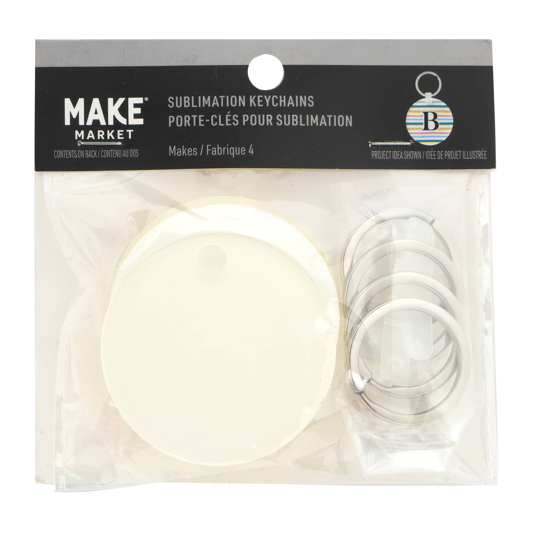 12 Packs: 4 ct. (48 total) 2" Round Acrylic Sublimation Keychains by Make Market®
