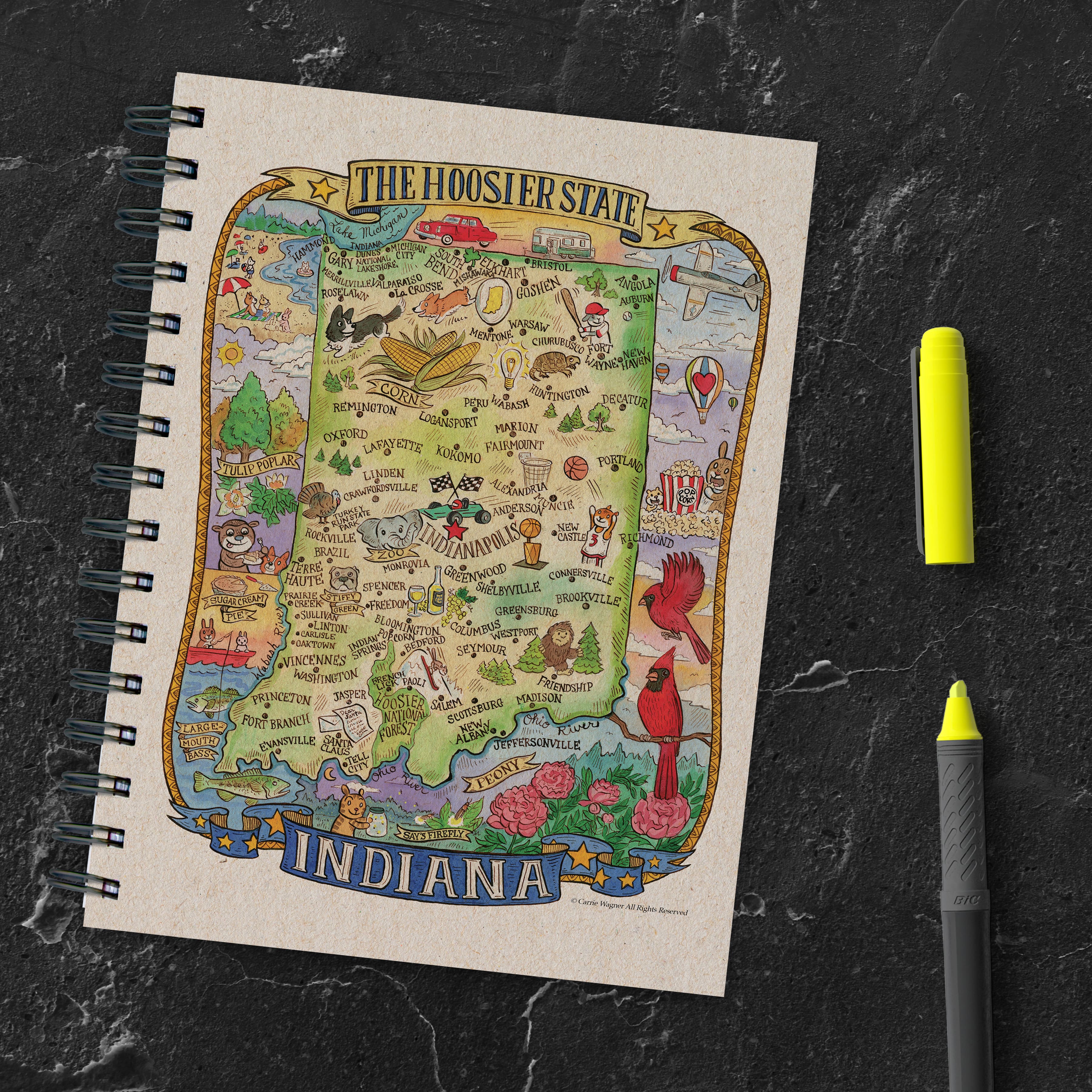 TF Publishing Indiana State Map Journal