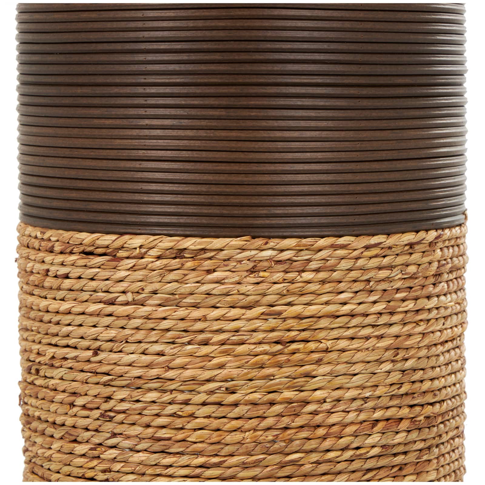 40" Dark Brown Seagrass Handmade Vase