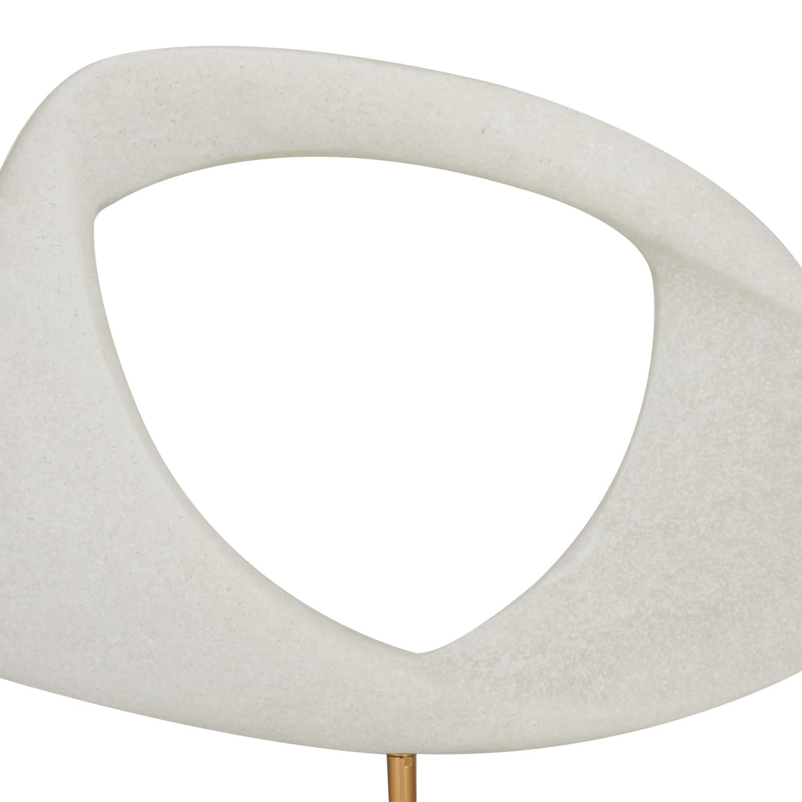 13" White Cut-Out Abstract Sculpture with Marble Stand