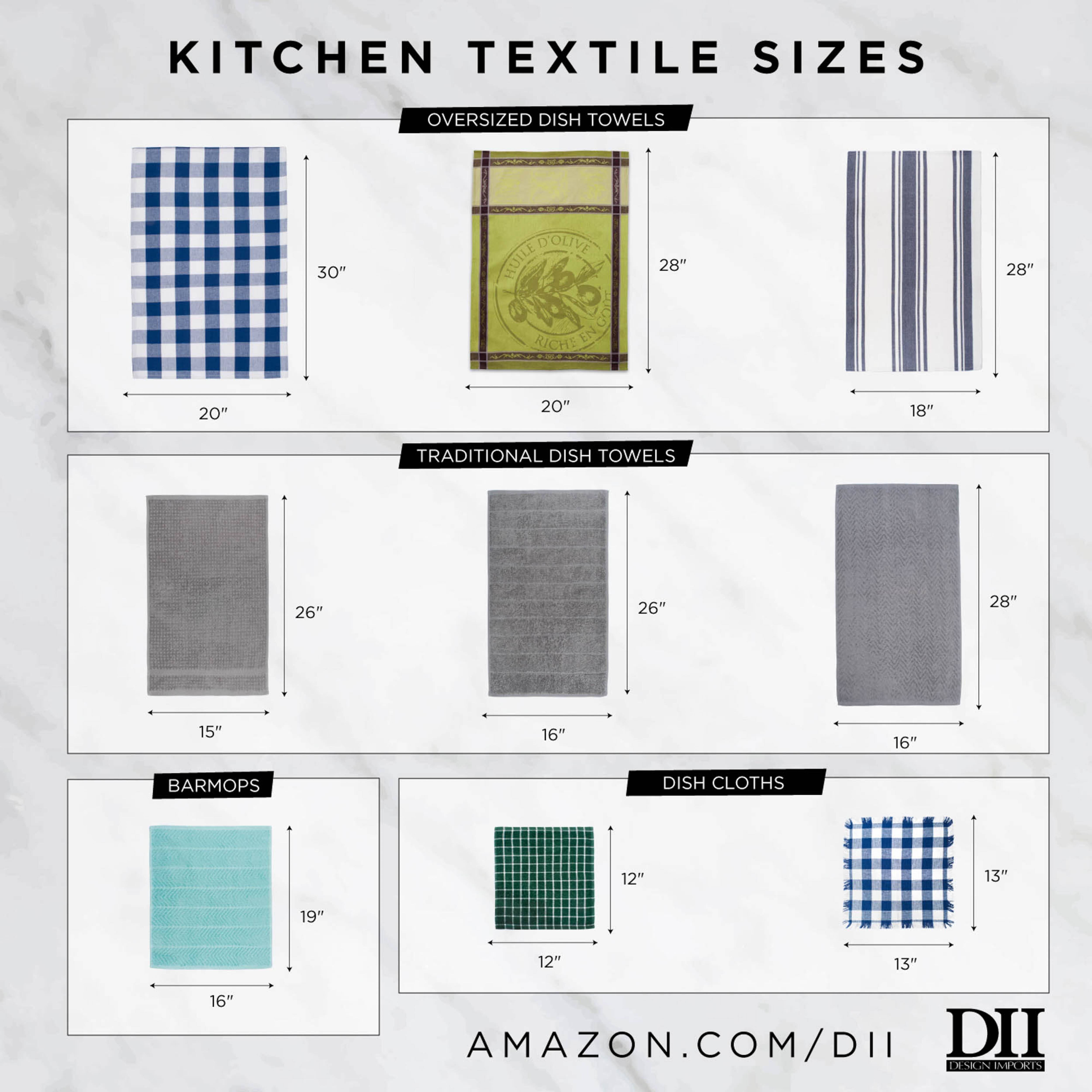 DII® Assorted Holiday Barmop Dishtowel Set