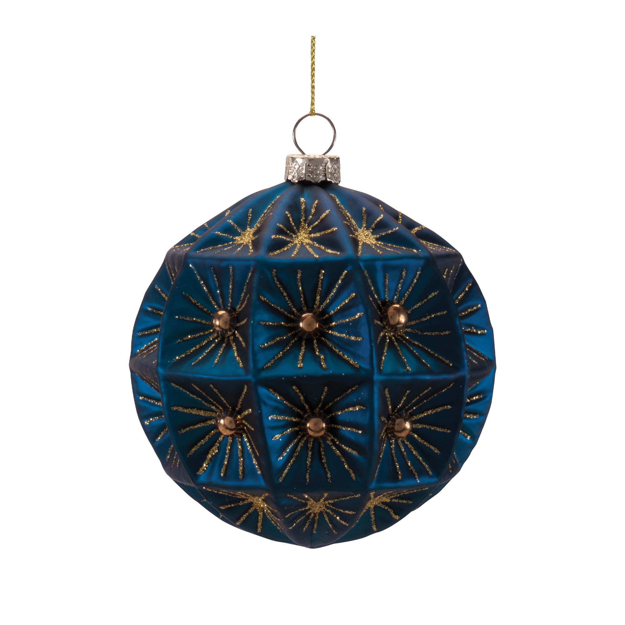 Melrose Blue Glass Round Ornaments Set