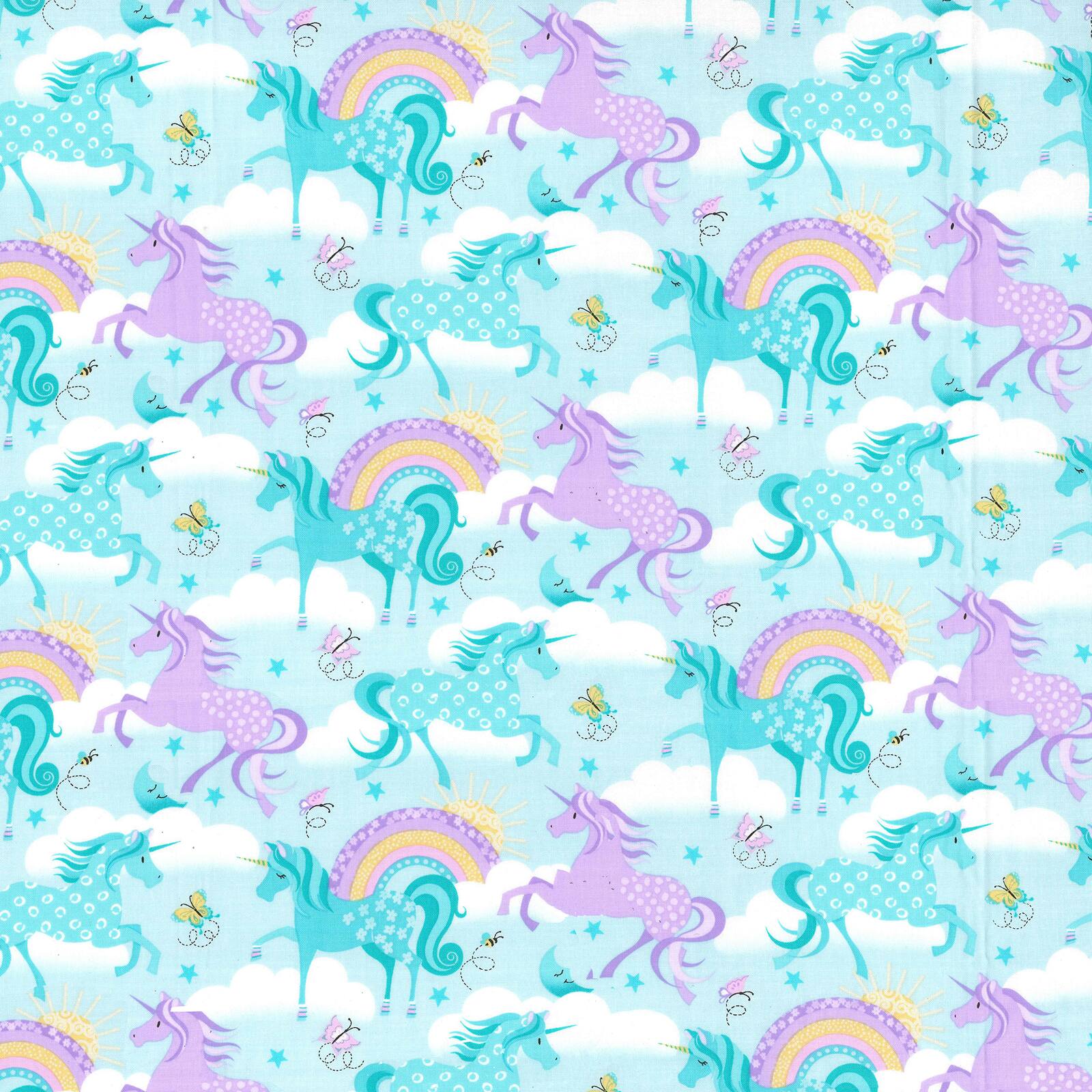 Fabric Traditions Purple Unicorn Cotton Fabric